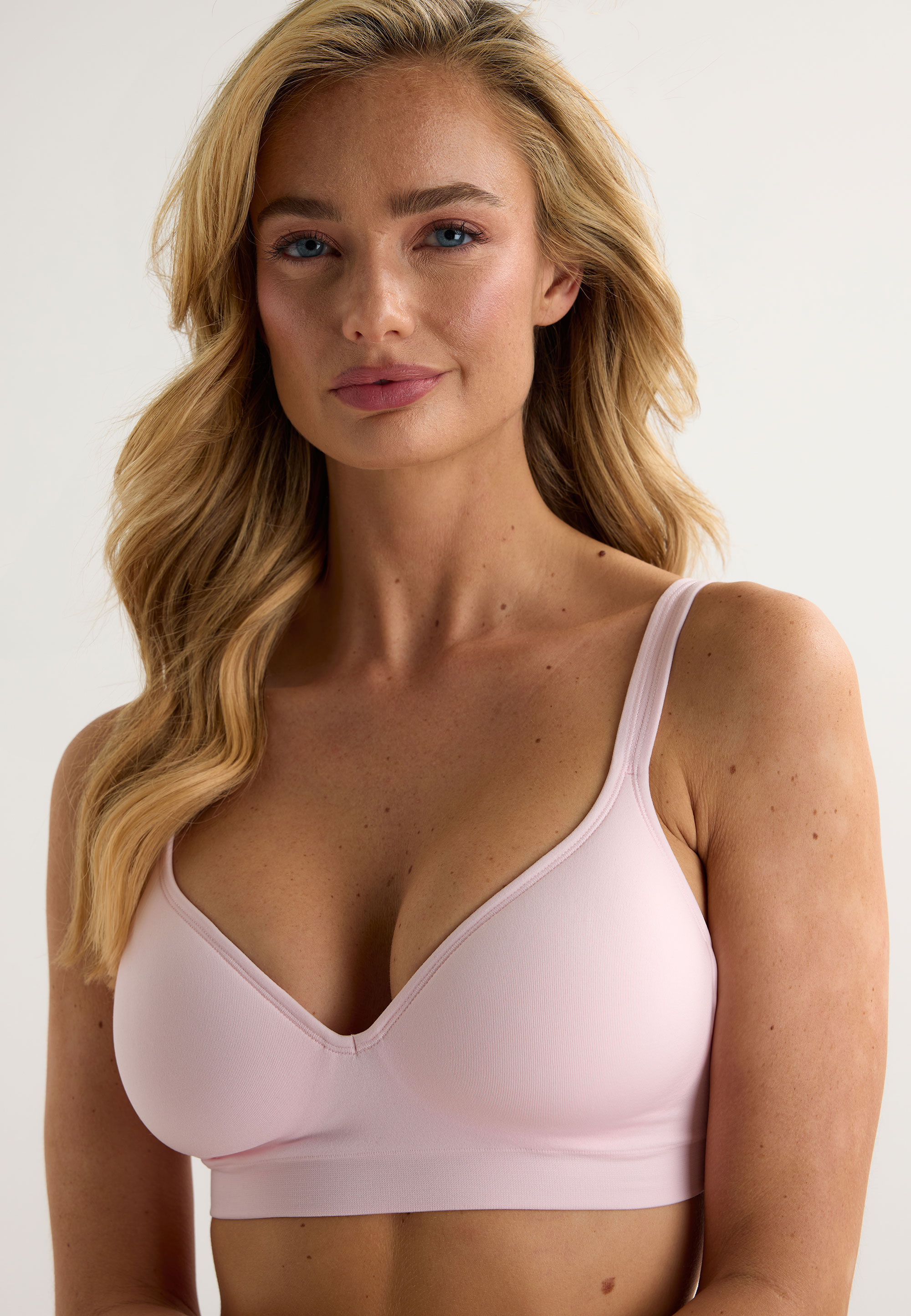 Womens Pink Seam Free Non Wired Comfort Bra