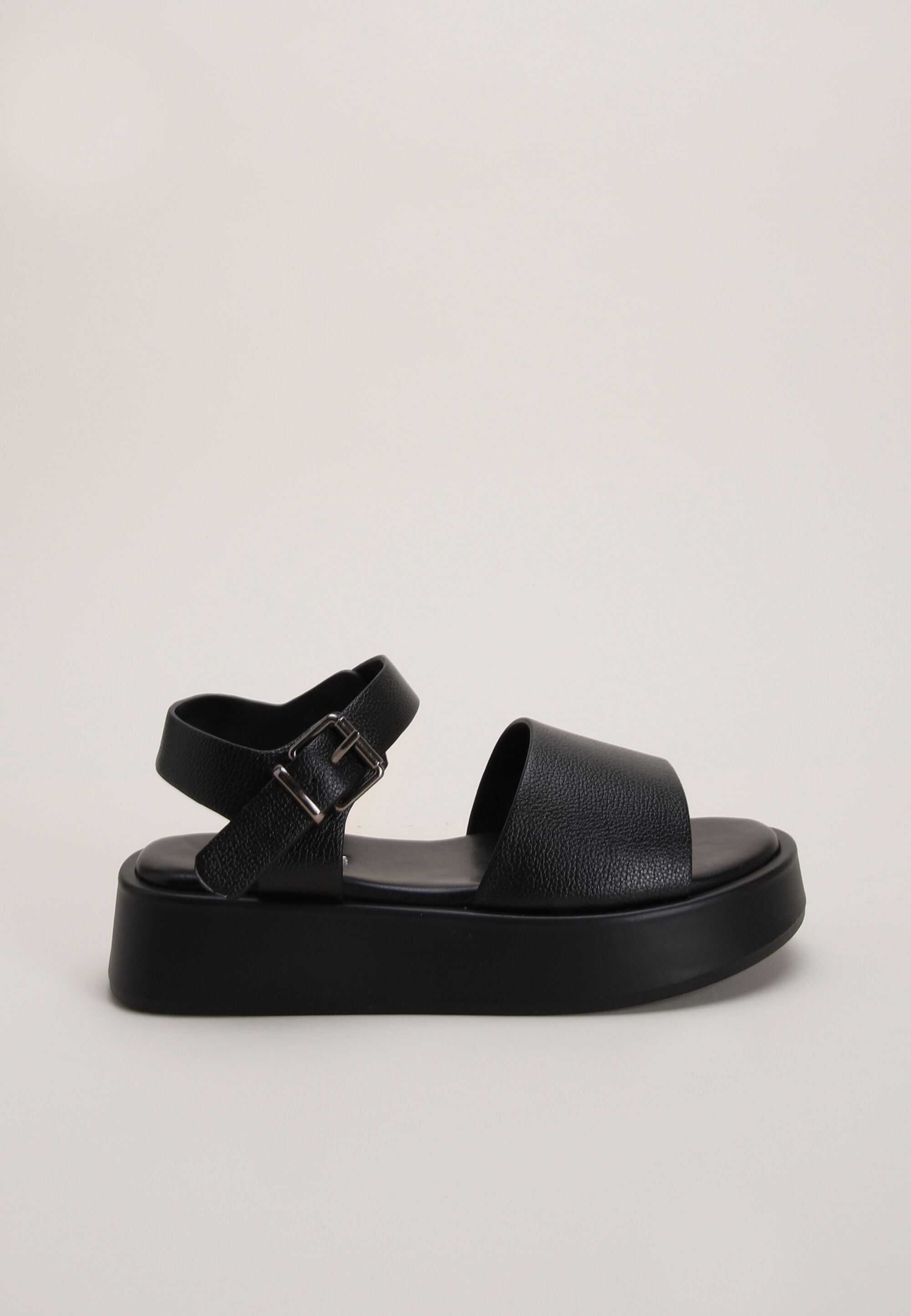 Older Girls Black Strap Flatform Sandals