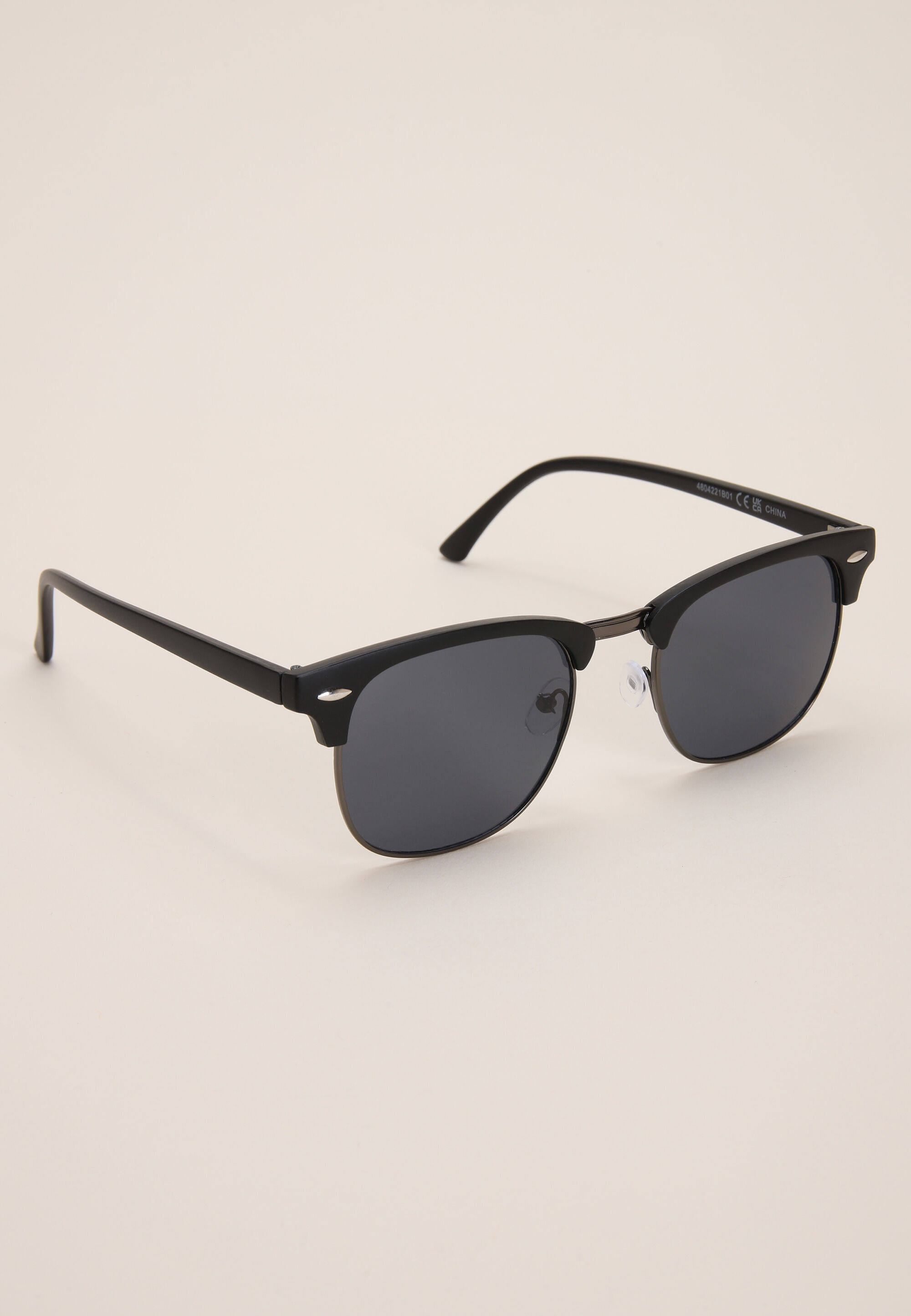 Mens Black Plain Master Retro Sunglasses