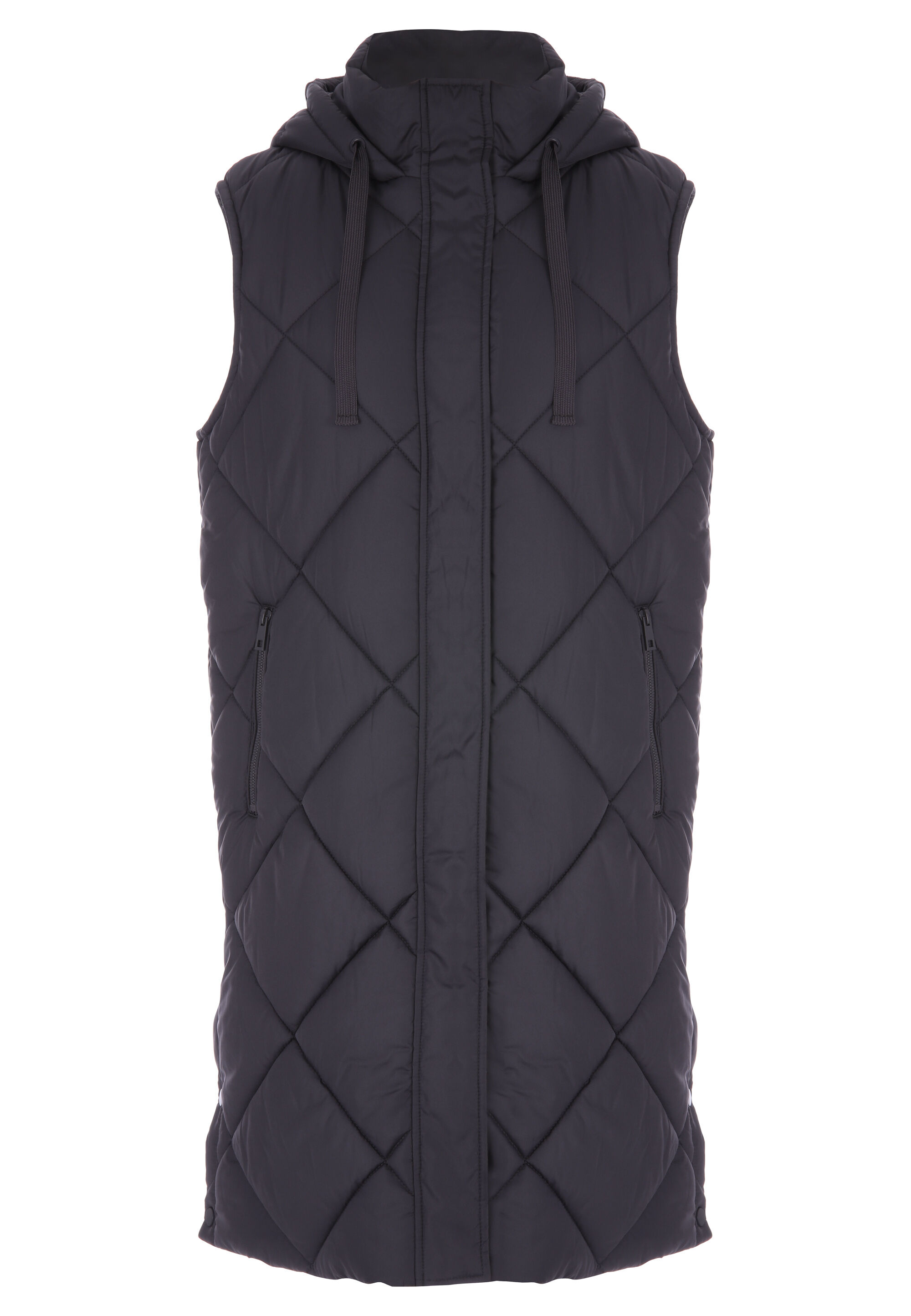 Womens Charcoal Diamond Quilted Gilet Jacket