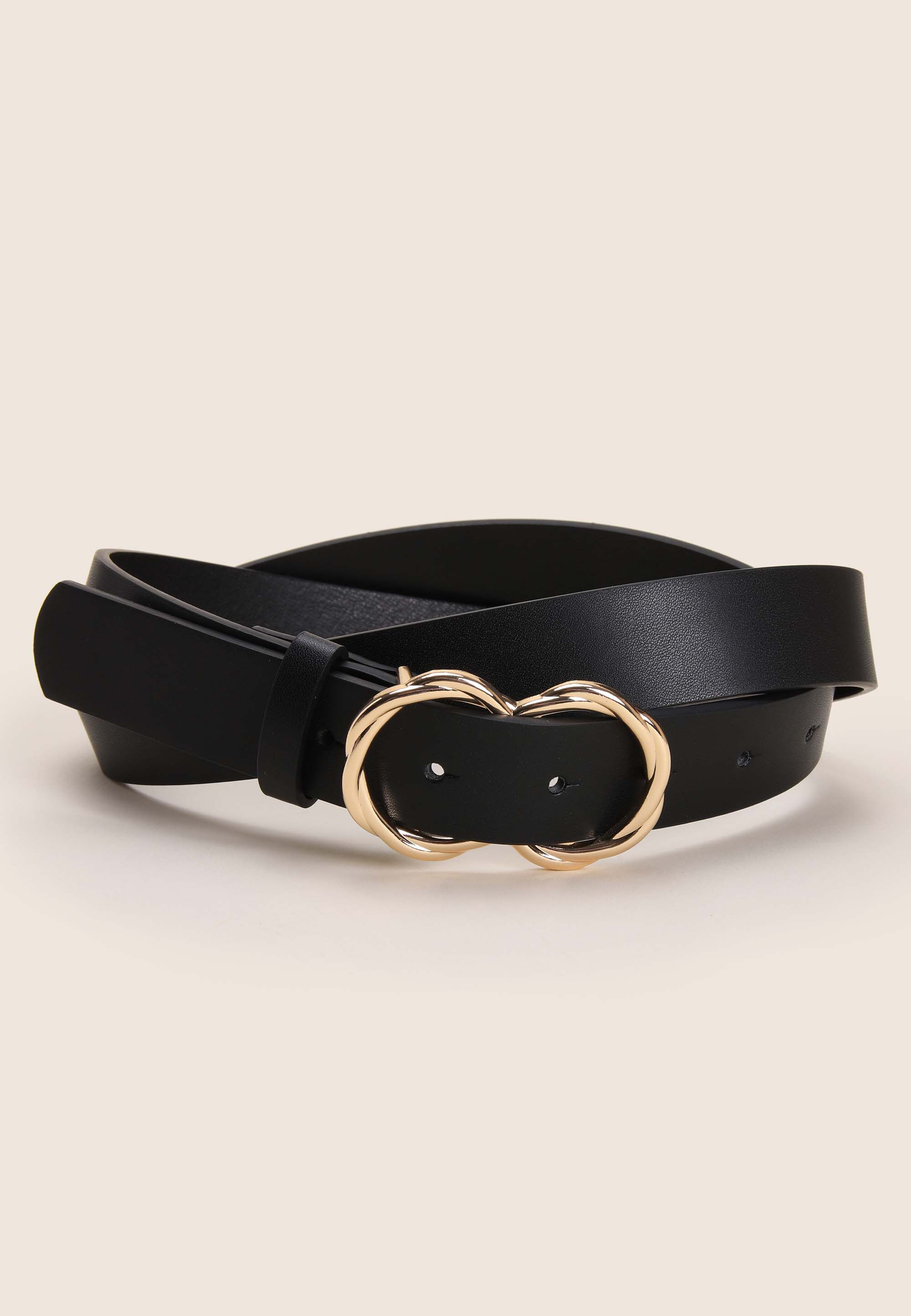 Womens Black Double Circle Belt