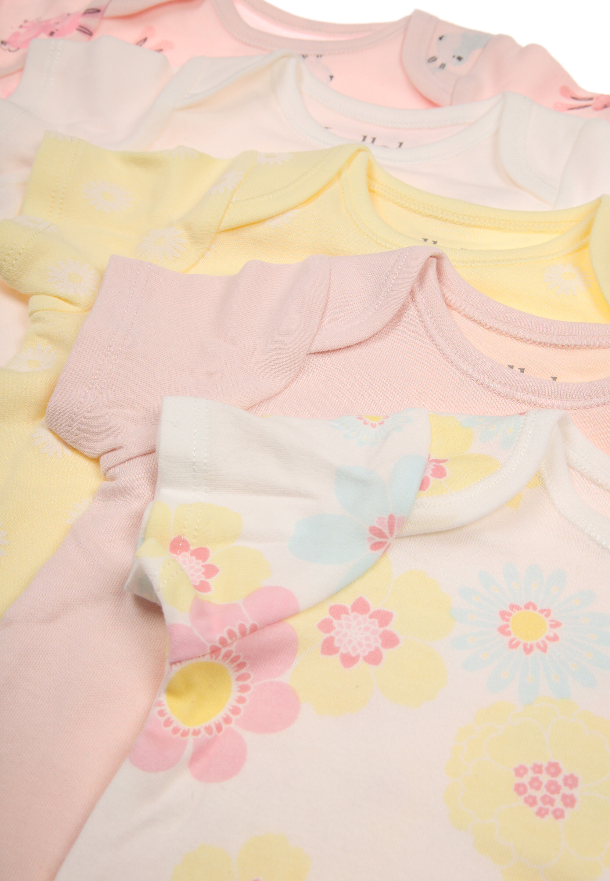 Baby Girls 5pk Pink Bunny Bodysuits