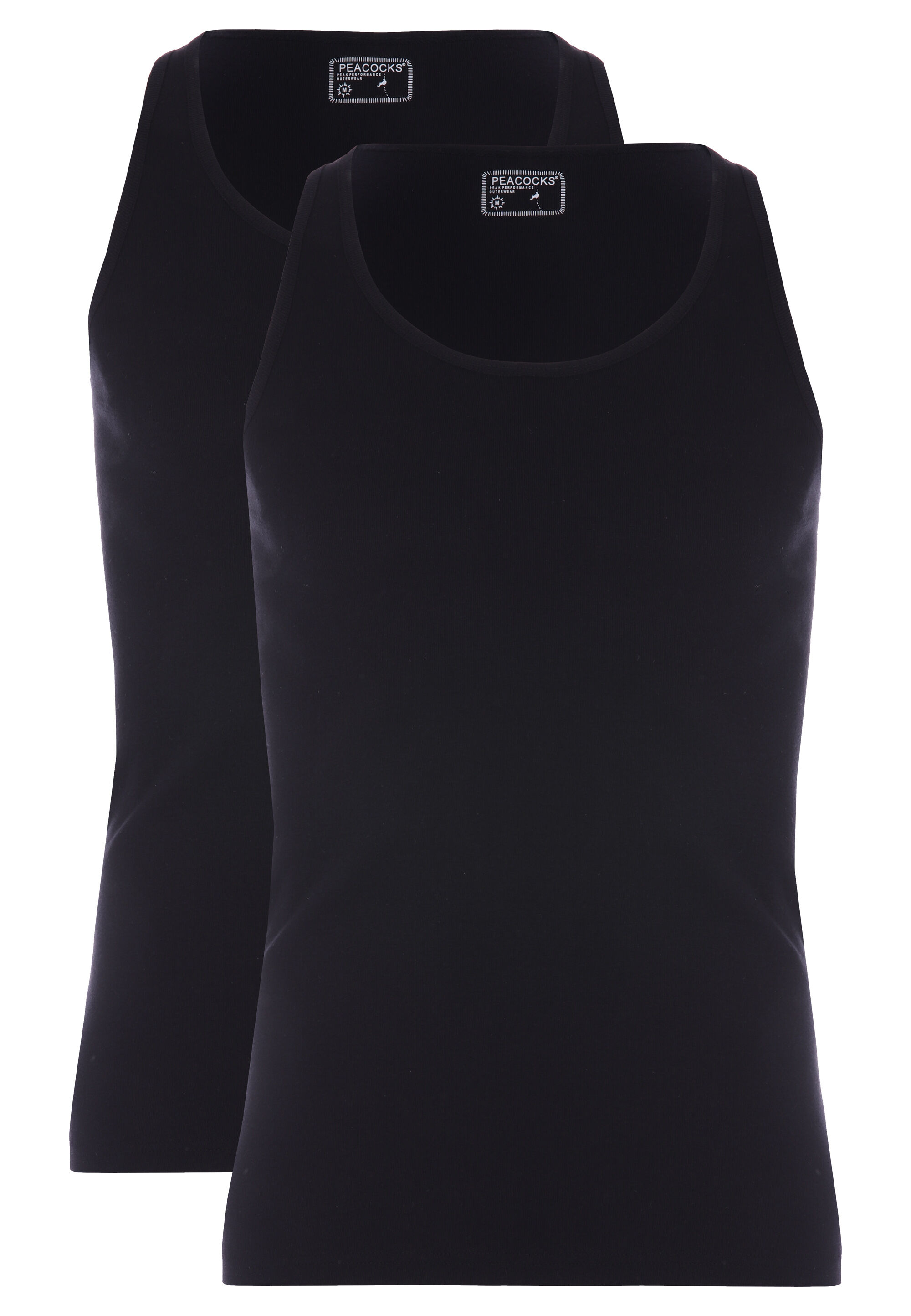 Mens 2pk Black Seamless Vests