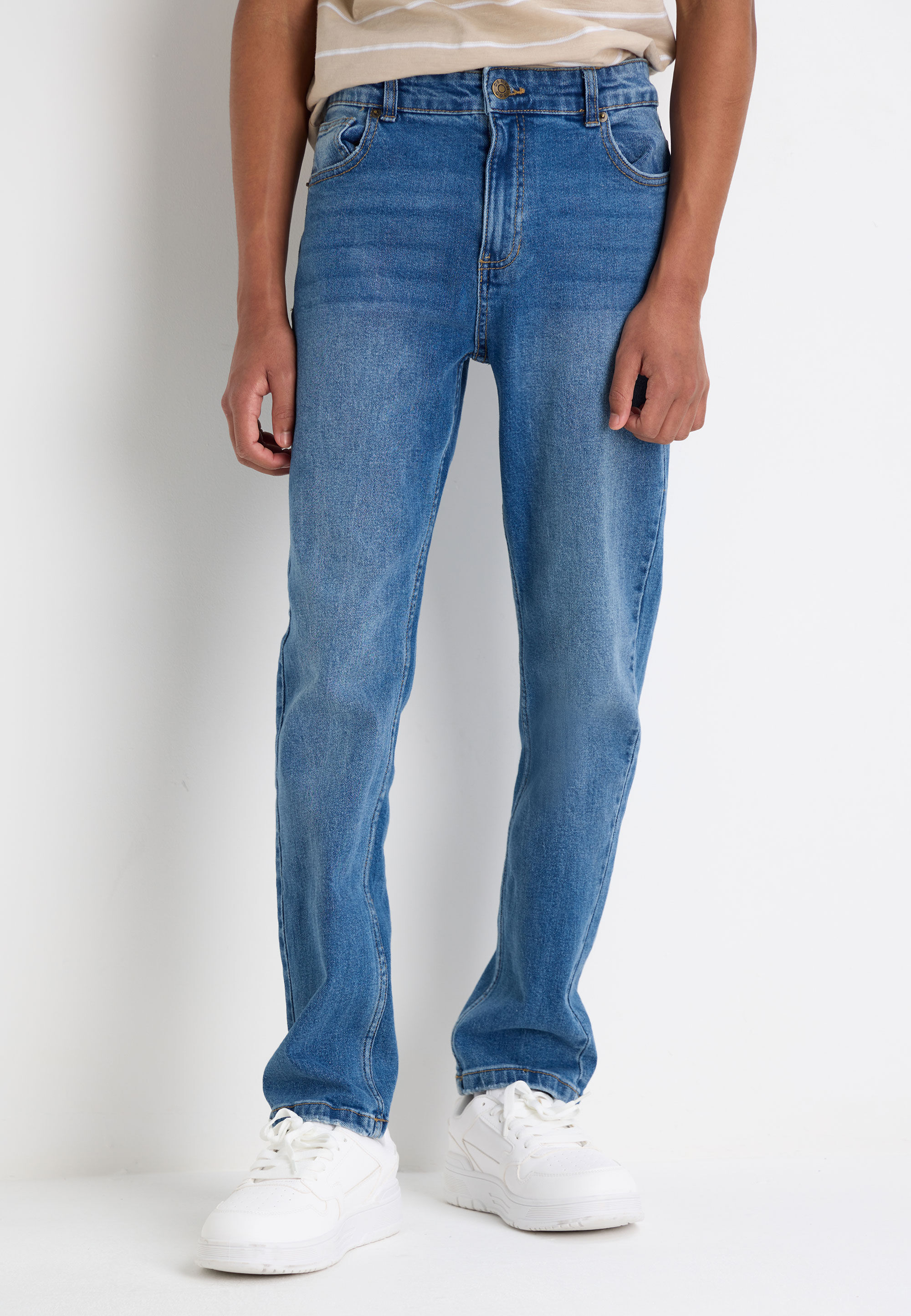 Older Boys Blue Straight Leg Jeans