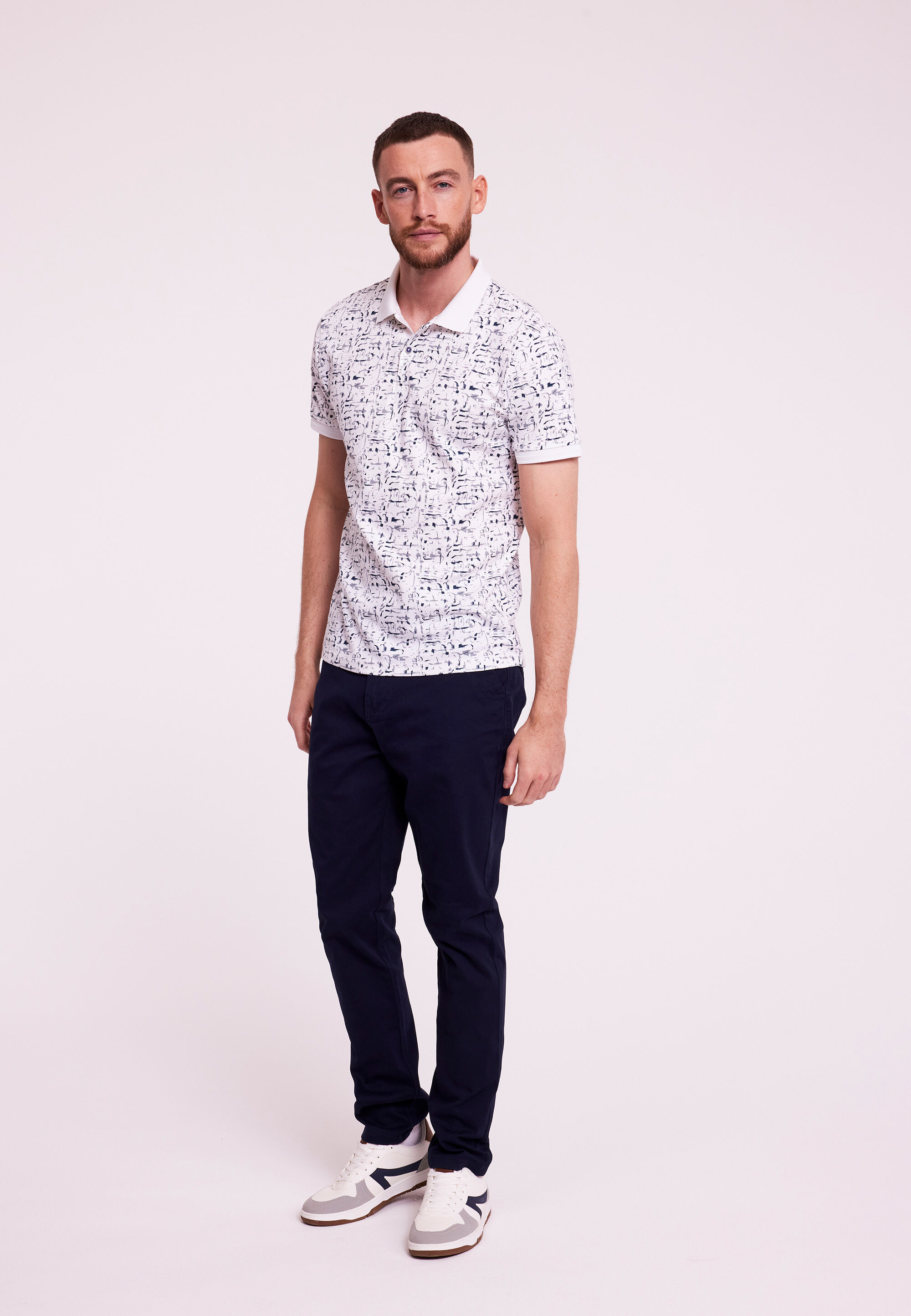 Mens Navy Slim Chino Trousers