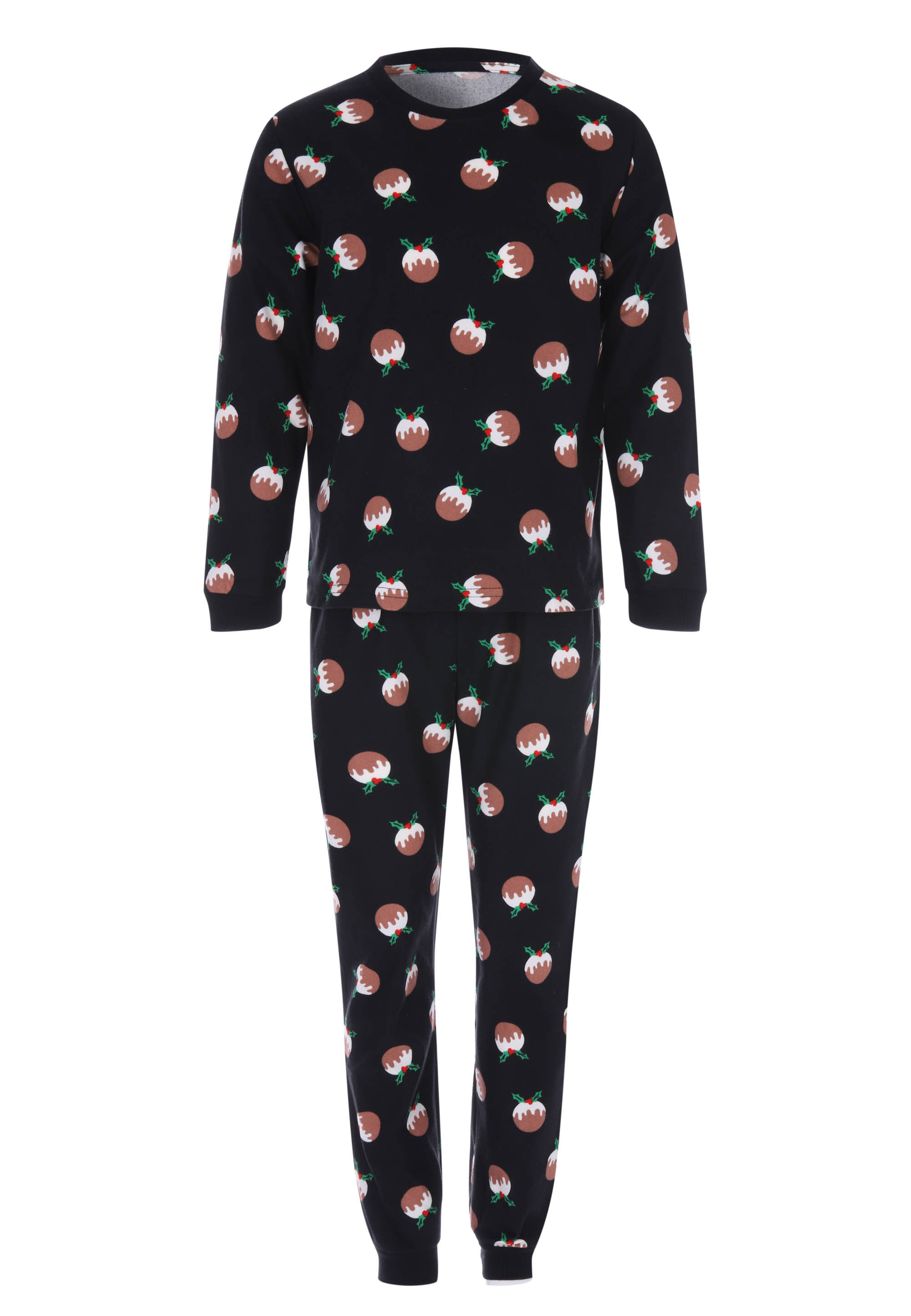 Boys Black Christmas Pudding Family Pyjama Set