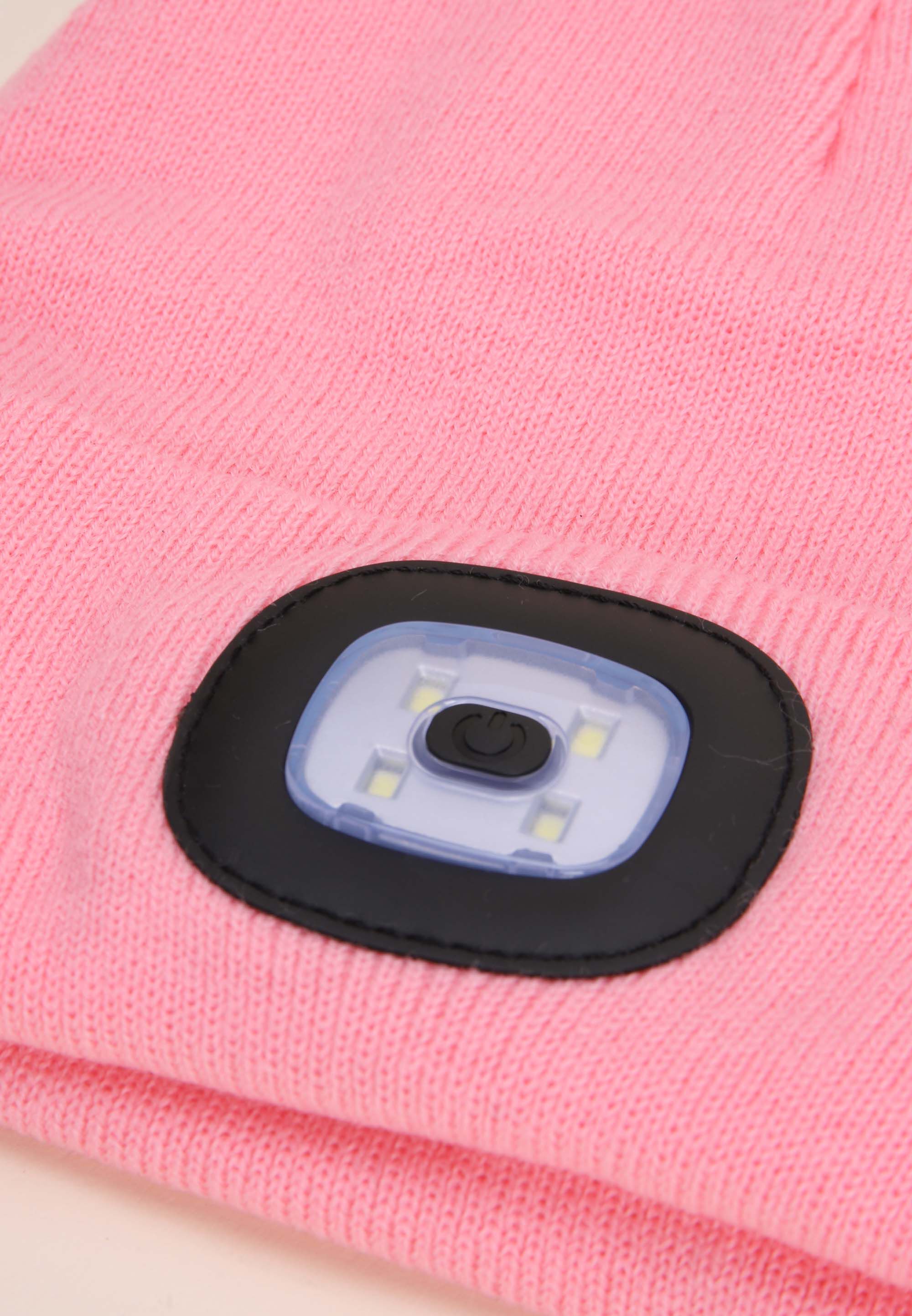 Womens Pink LED Rechargeable Beanie Hat