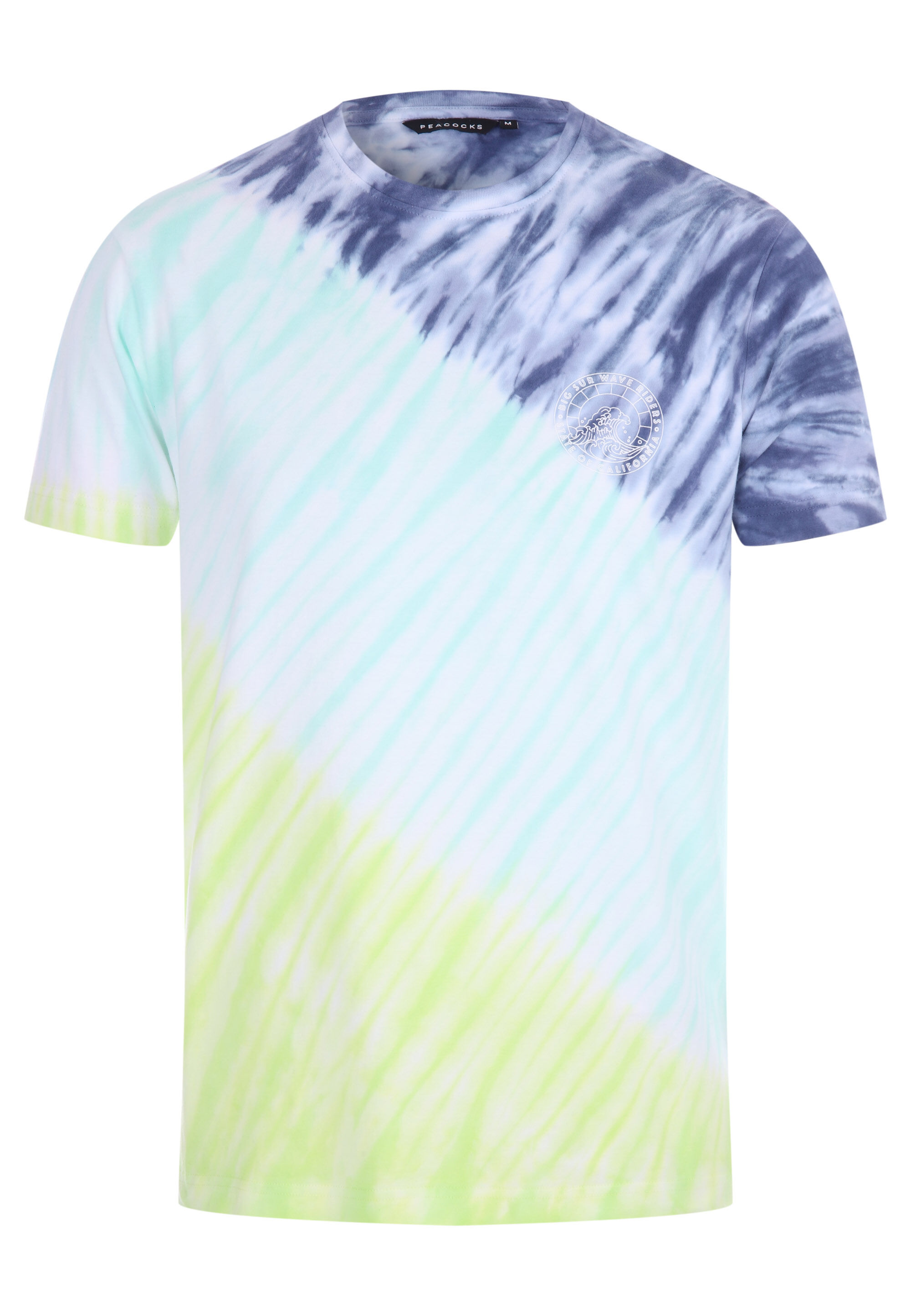 Mens Blue Tie-Dye Print T-shirt