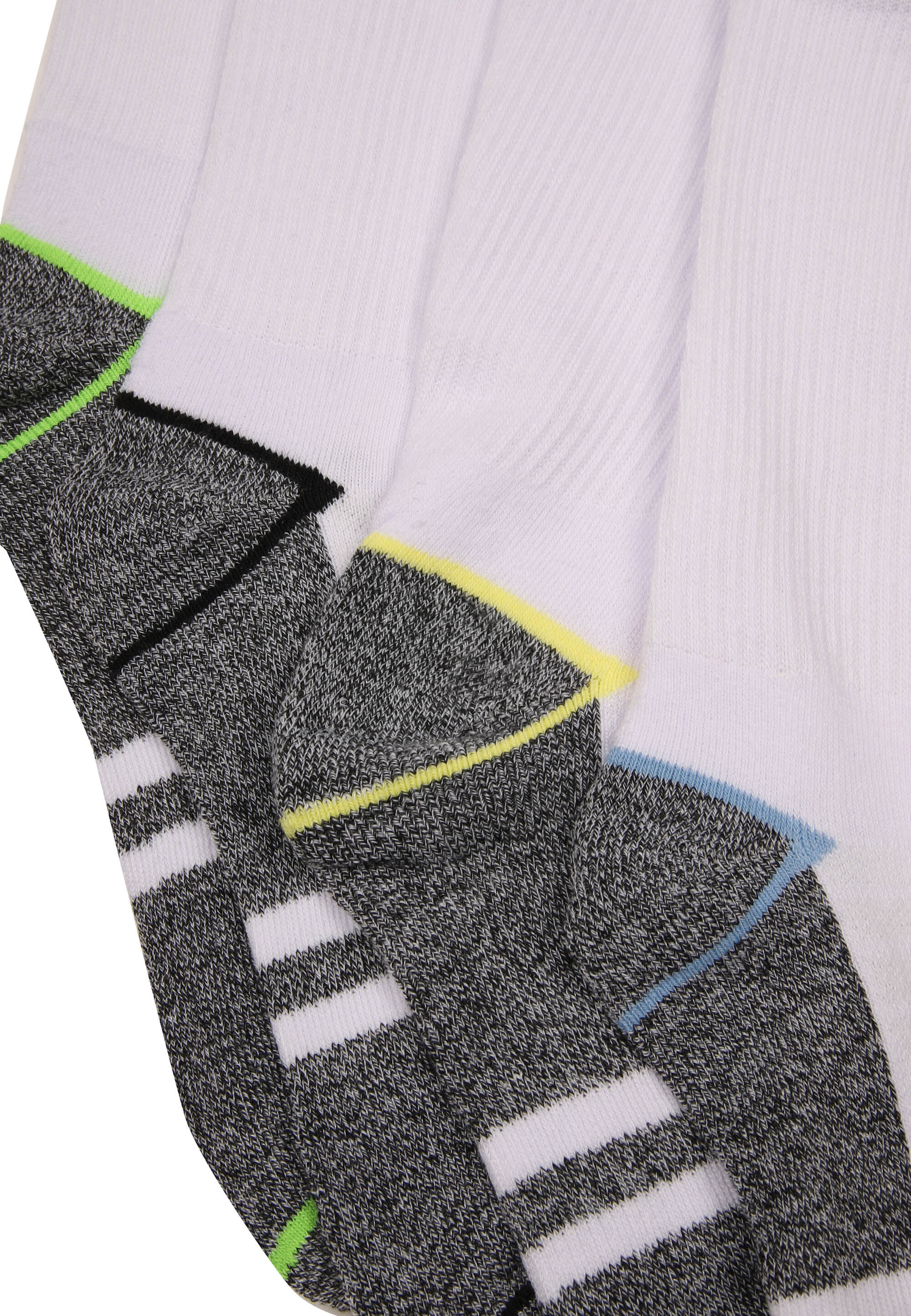 Mens 5pk White & Grey Sport Socks