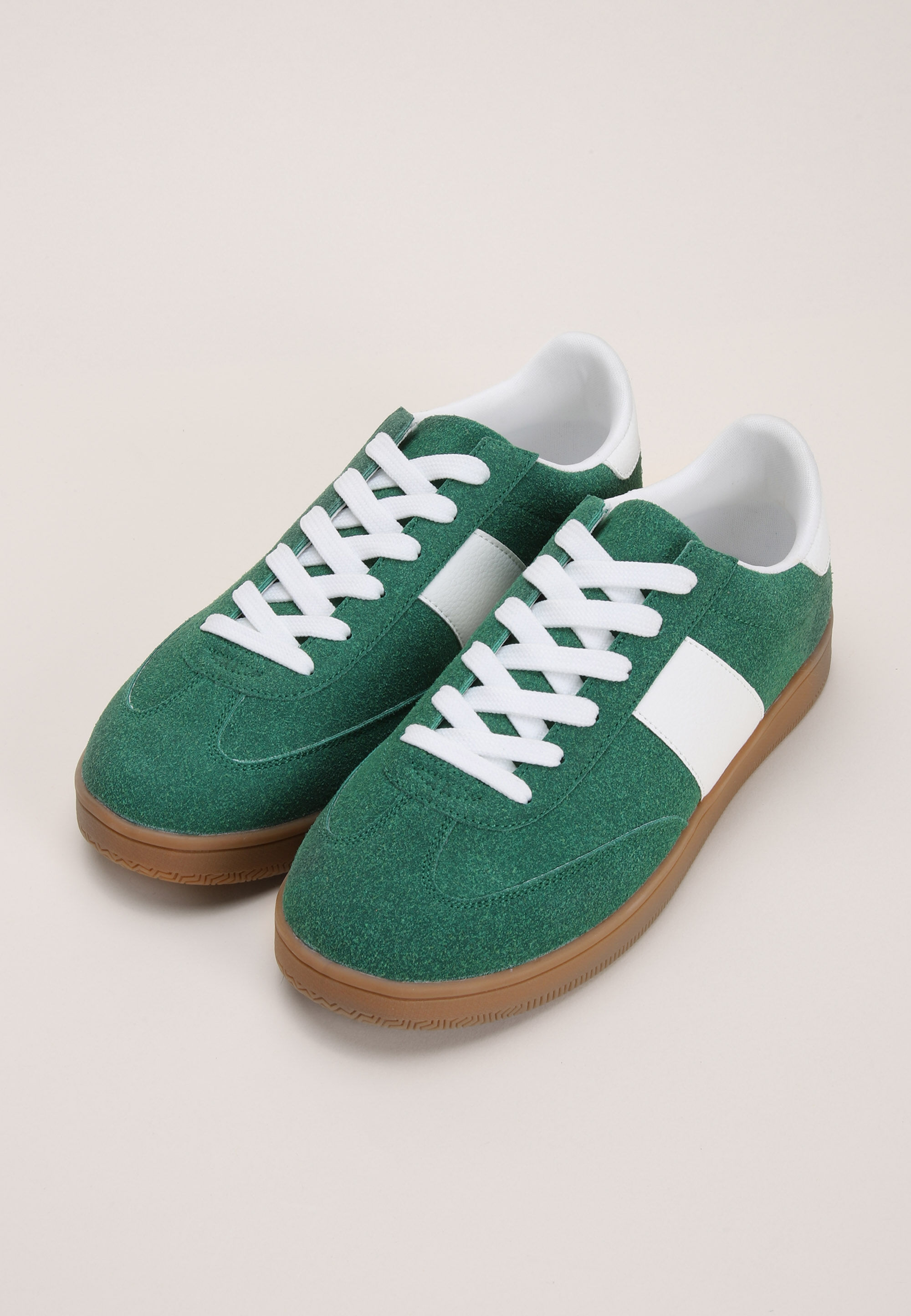Womens Green Retro Plimsoll Trainers