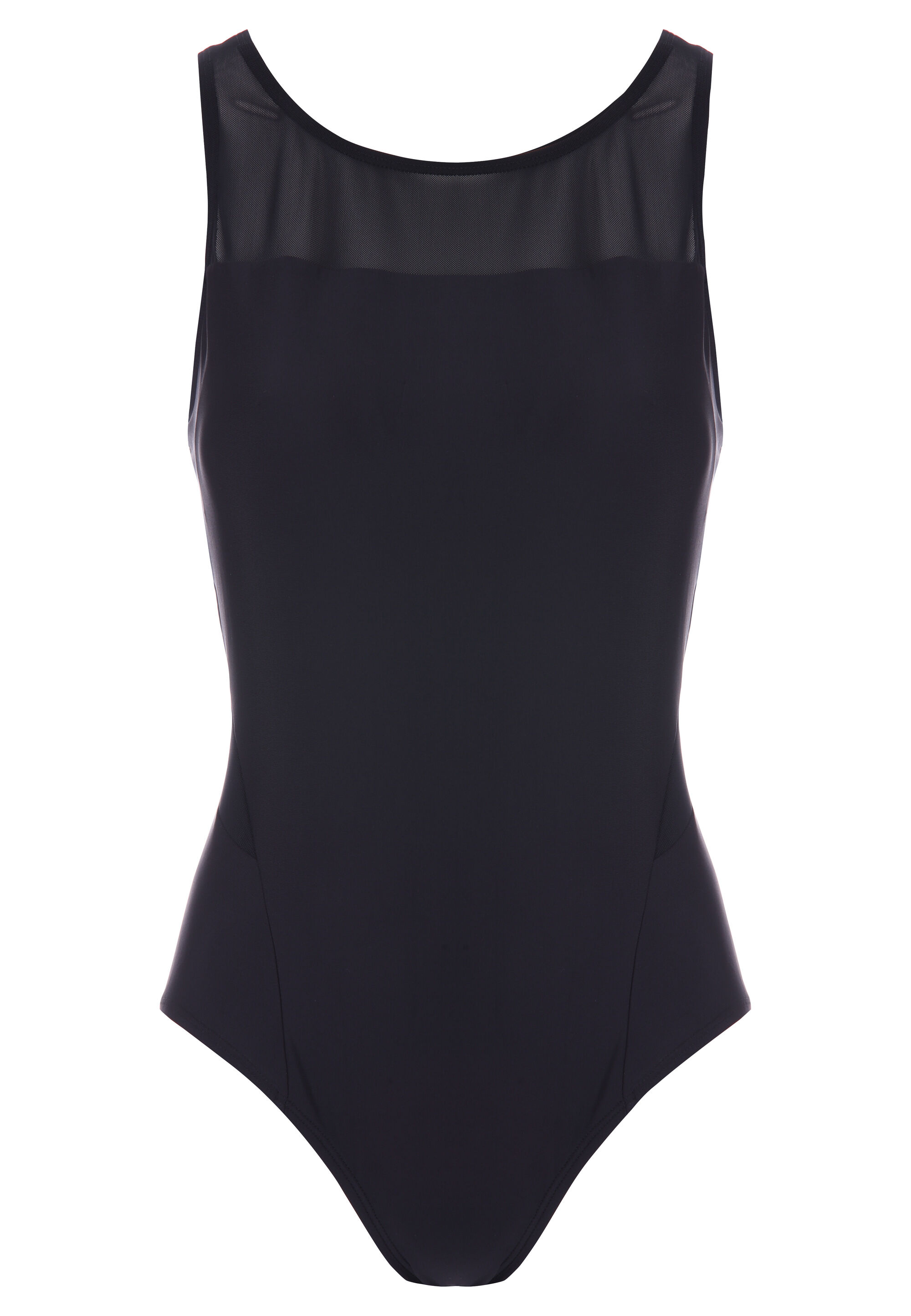 Womens Black Sport Mesh Swimsuit
