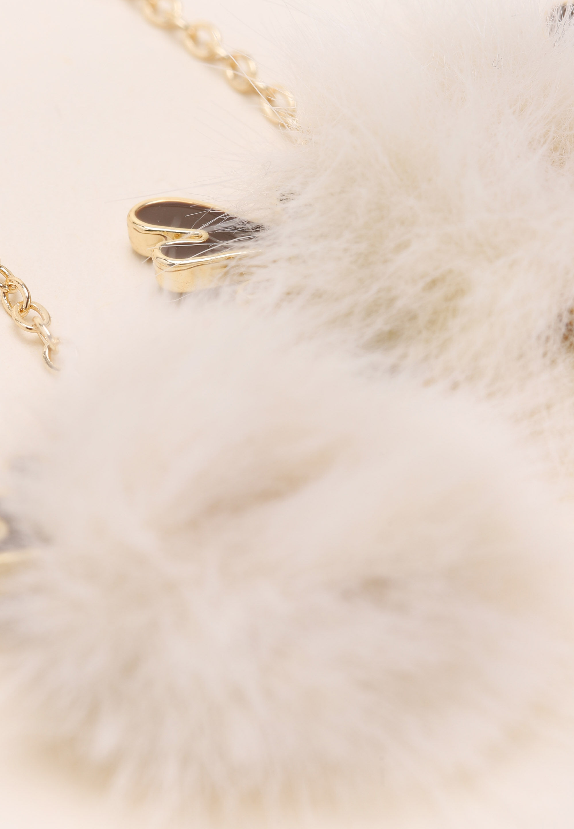 Womens Gold Fluffy Christmas Reindeer Earrings
