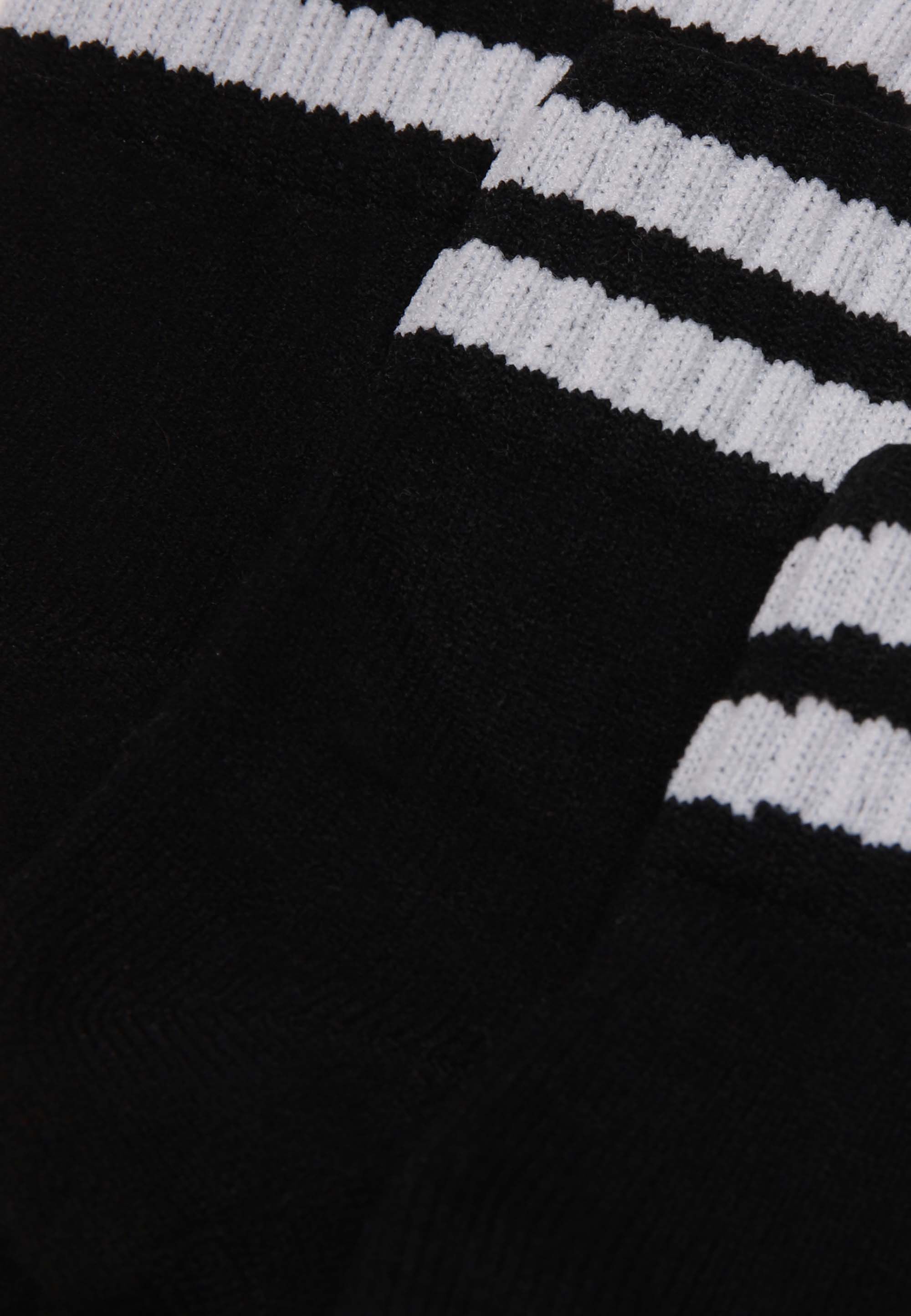 Womens 3pk Black Stripe Microfibre Quarter Socks