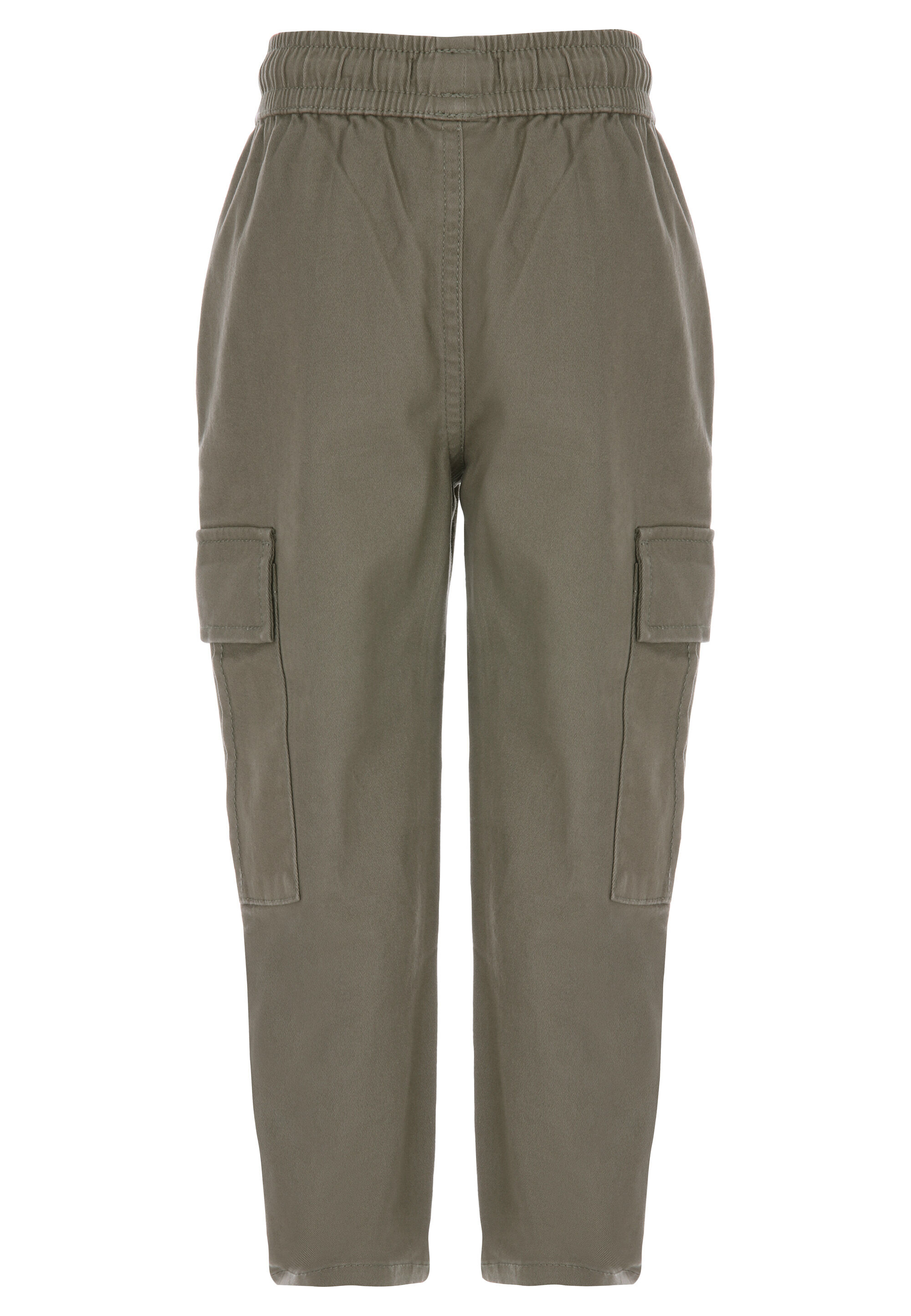 Younger Boys Khaki Wide Leg Cargo Trousers