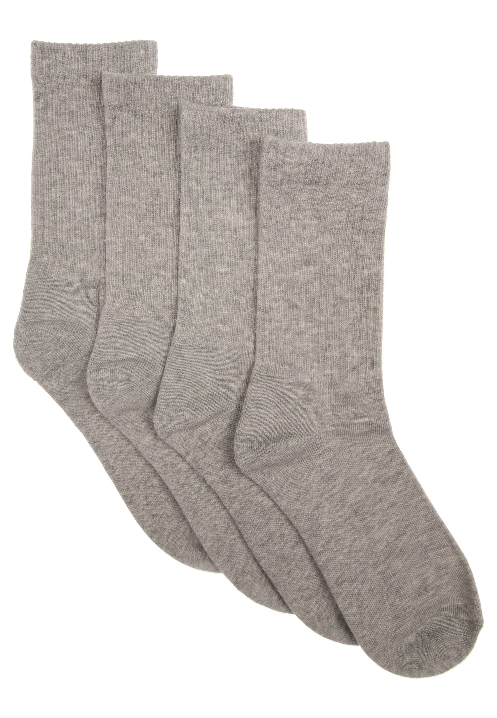 Womens 4pk Grey Sport Ribbed Ankle Socks