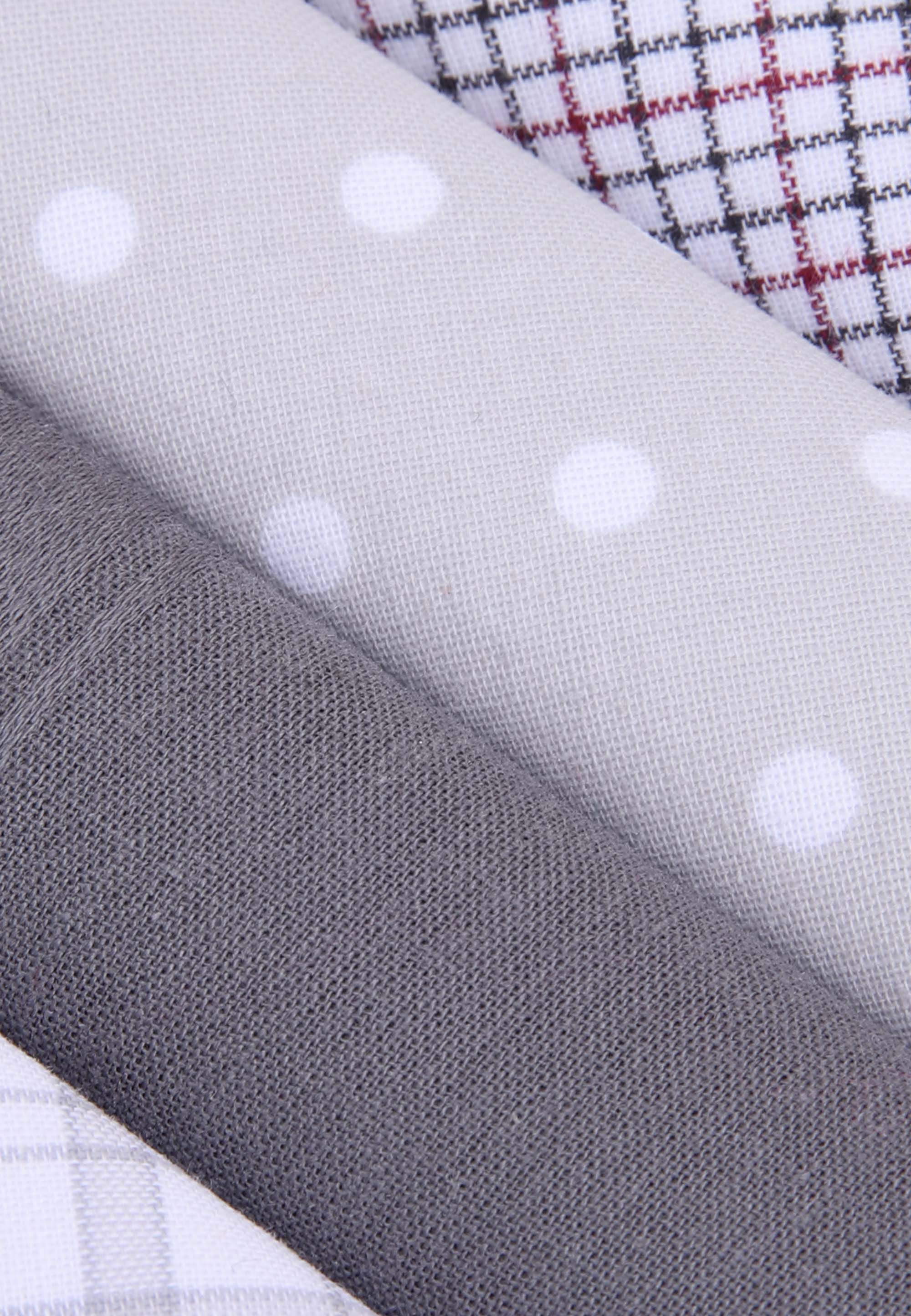 Mens 4pk Grey Check Cotton Handkerchiefs