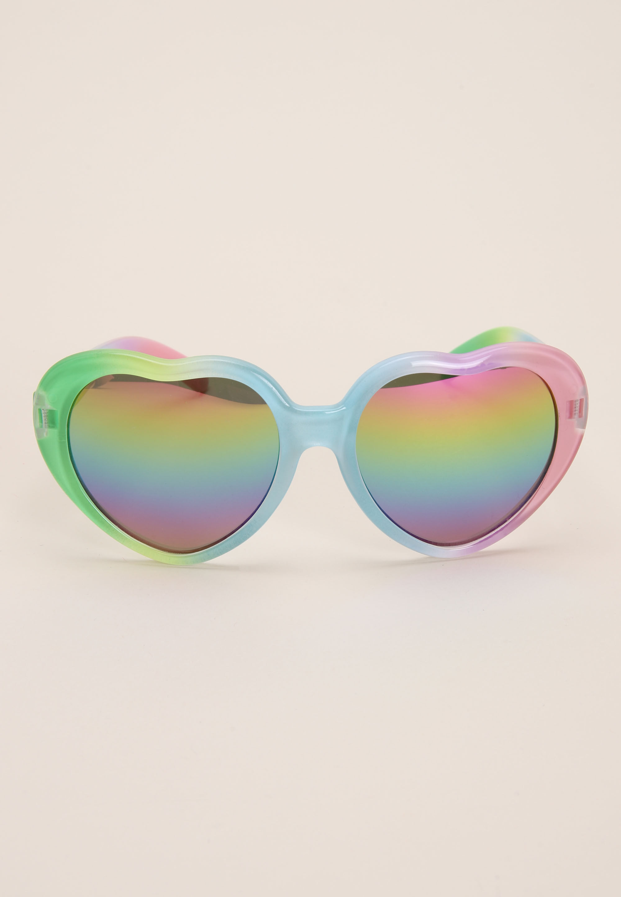 Girls Rainbow Heart Mirror Sunglasses