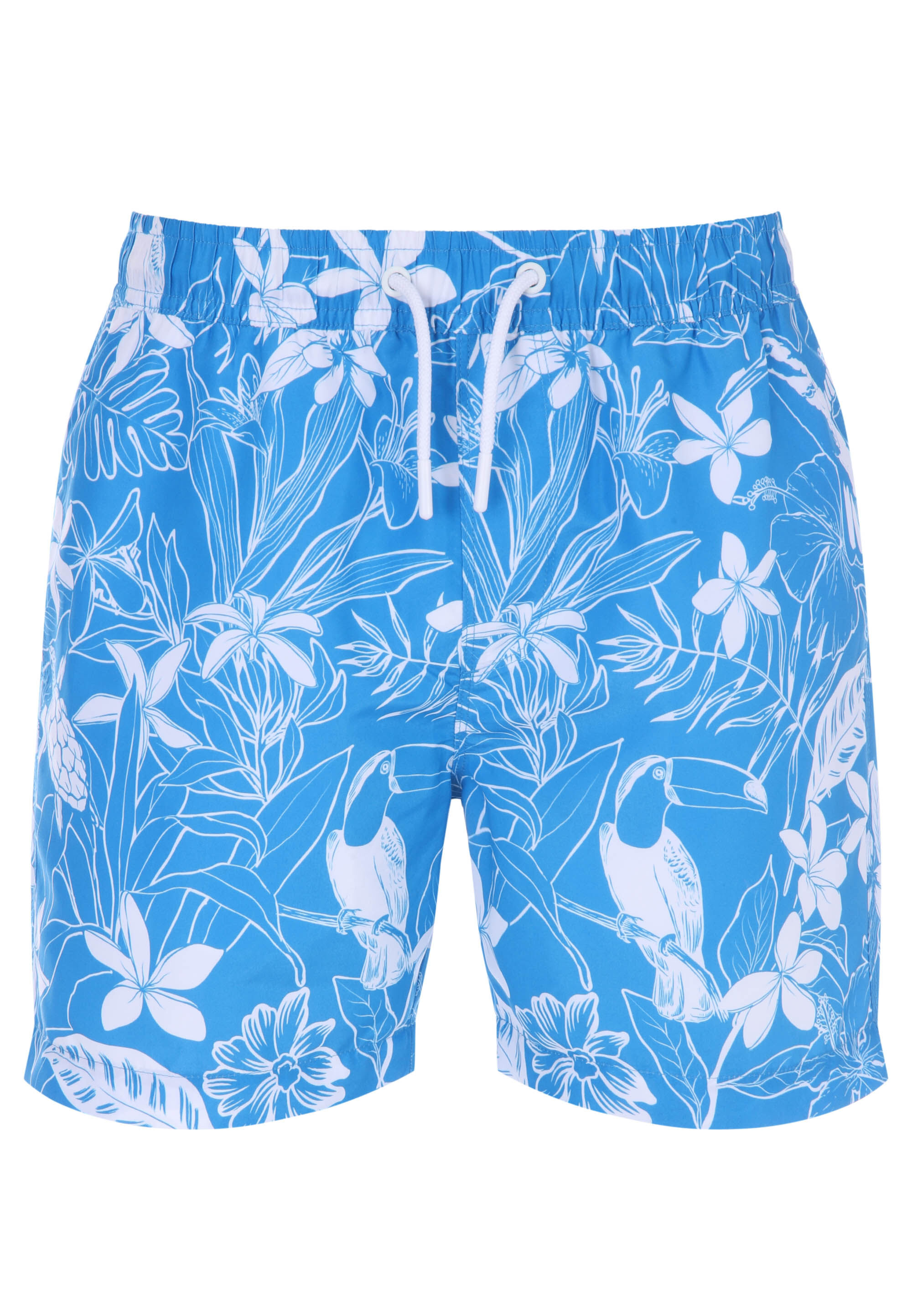 Mens Blue Tropical Swim Shorts