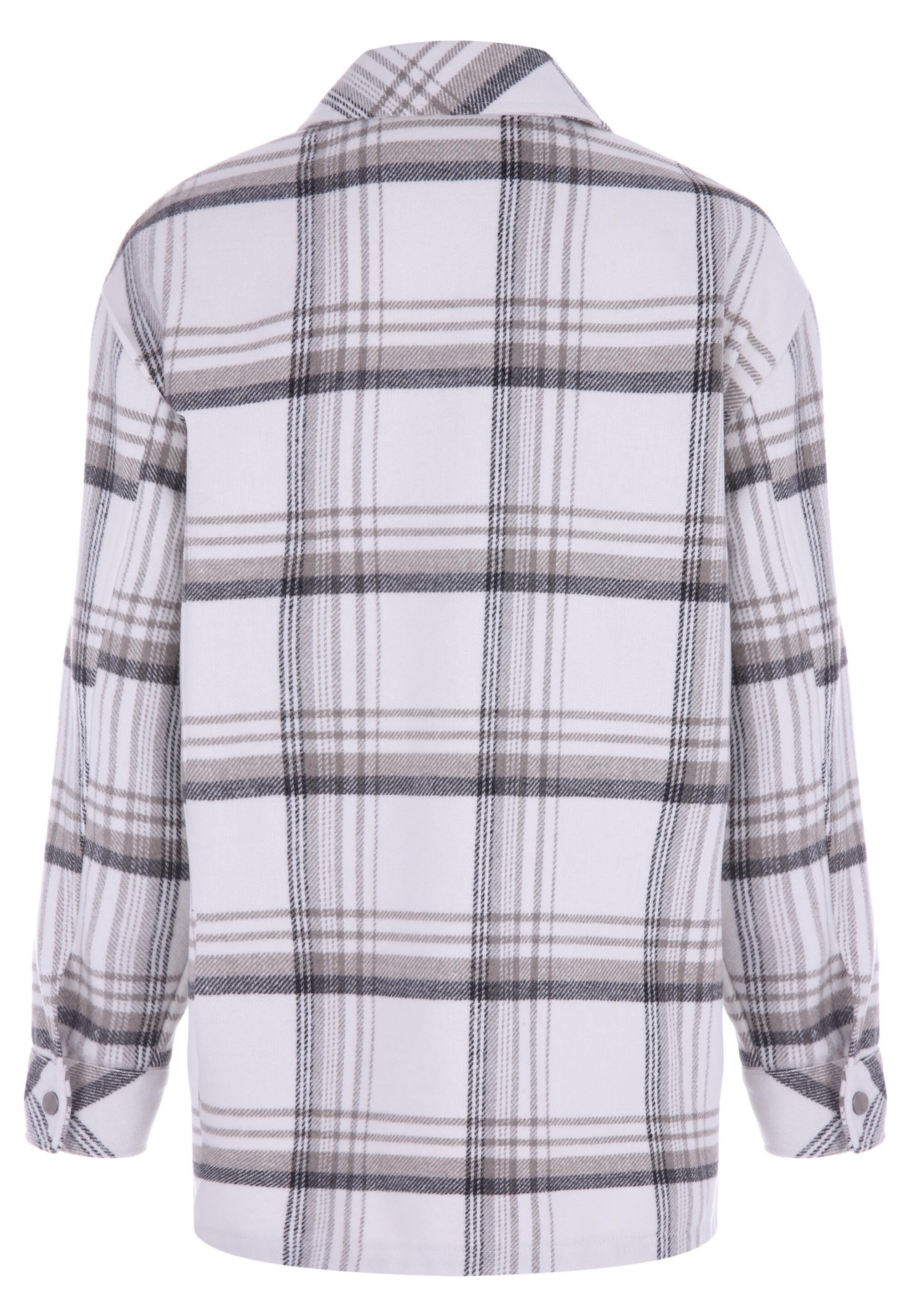 Womens Cream Check Shirt Jacket