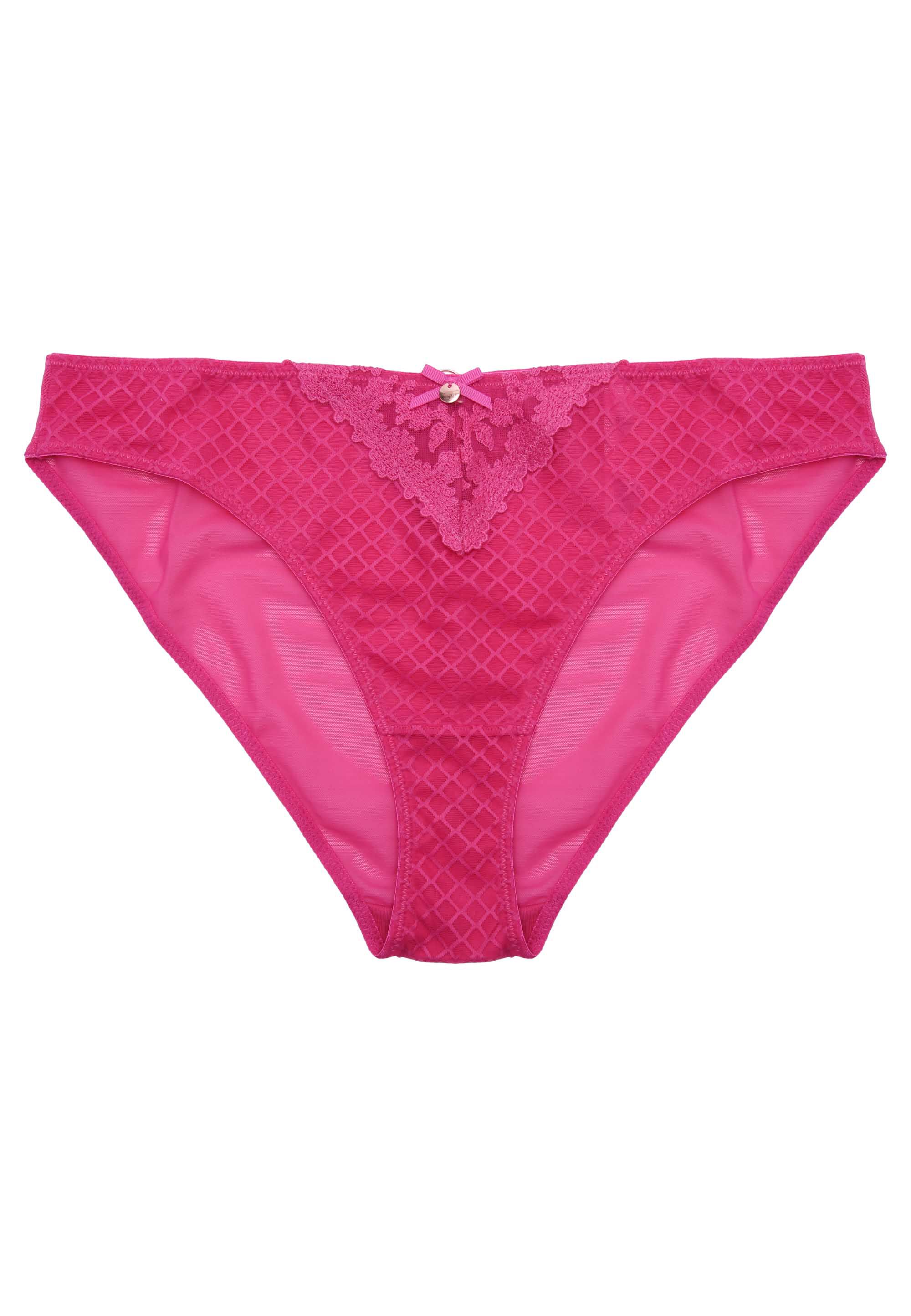 Womens Hot Pink Check Lace Naomi Briefs