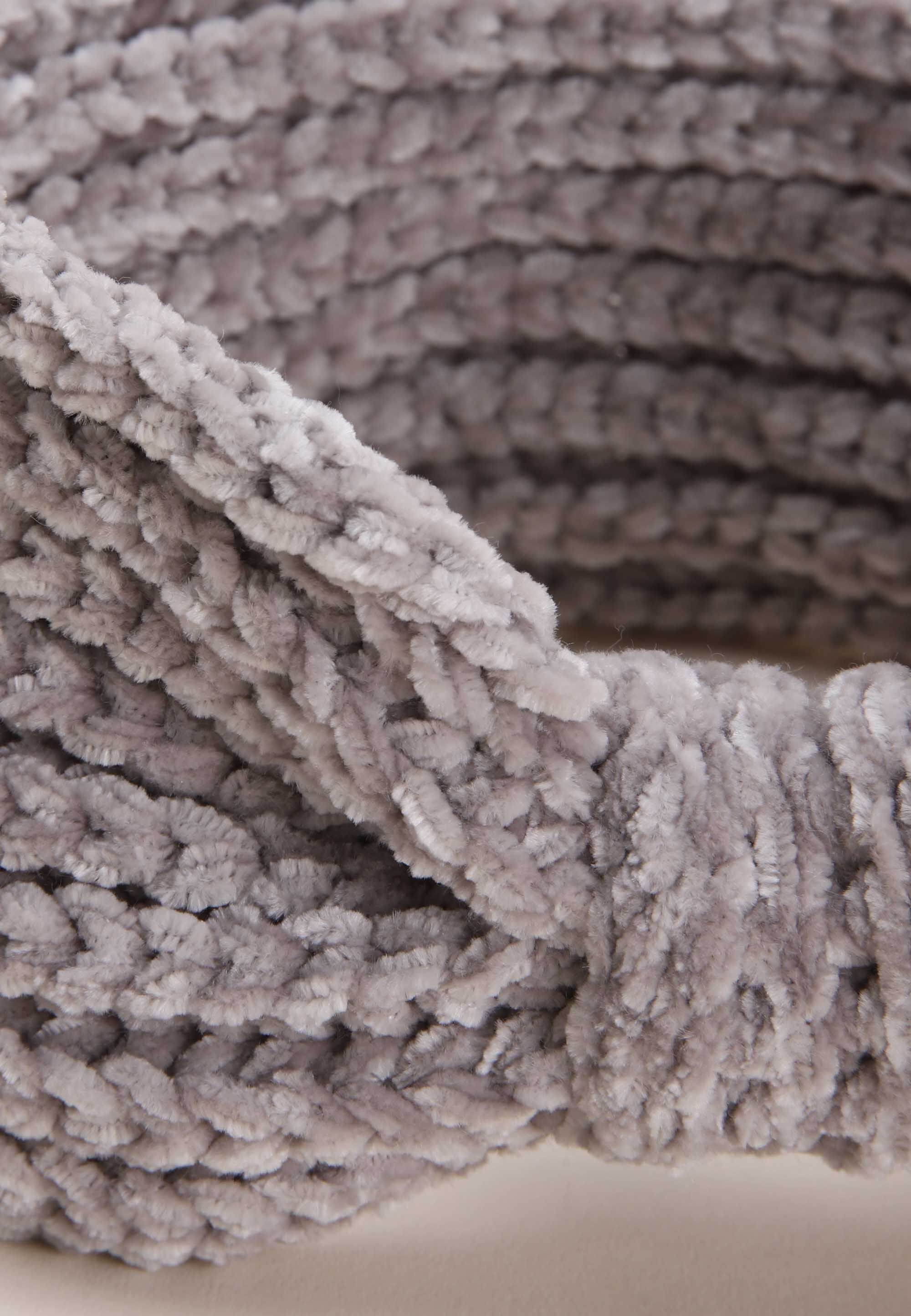 Womens Grey Chenille Headband