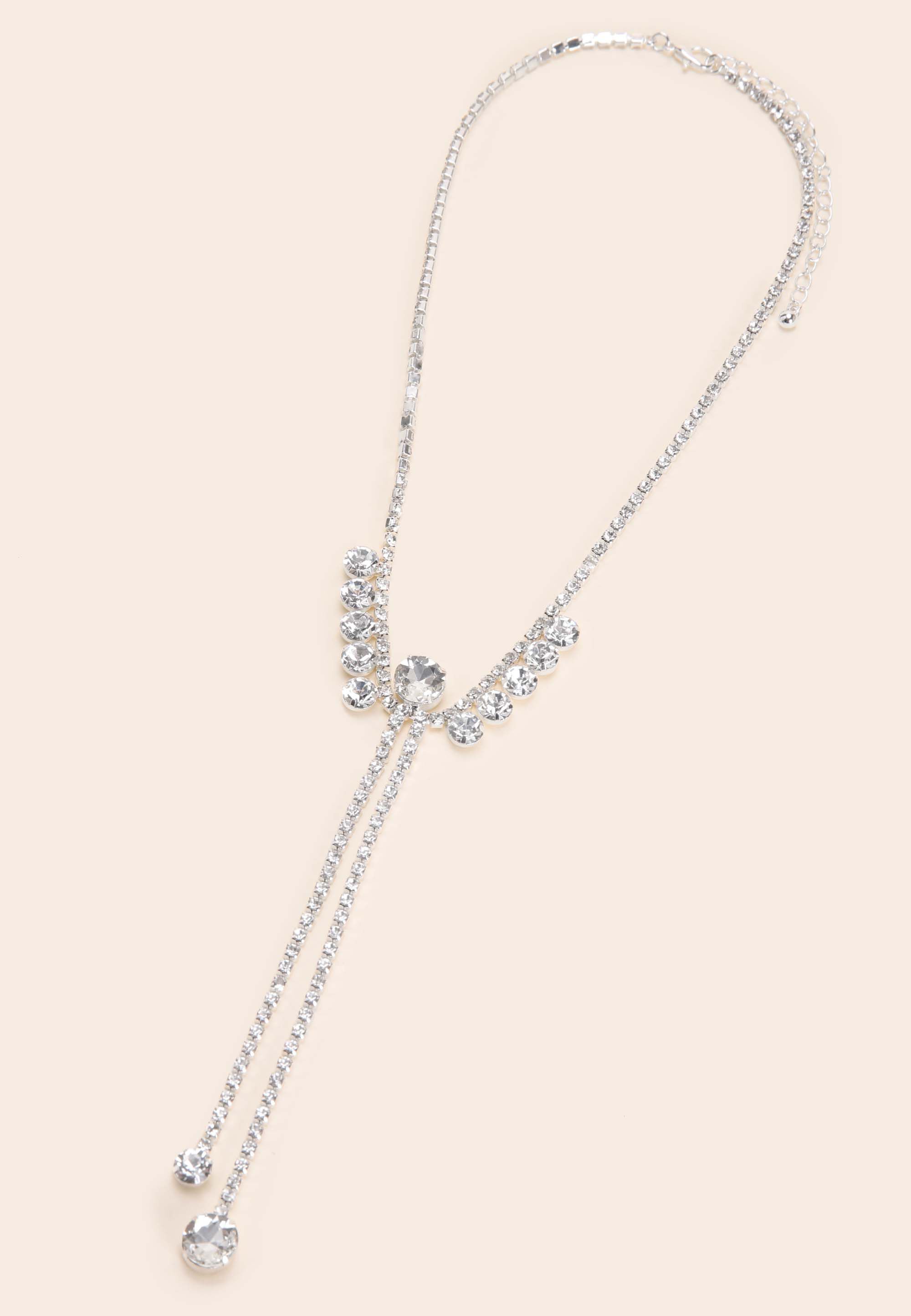 Womens Silver Party Deco Bling Necklace
