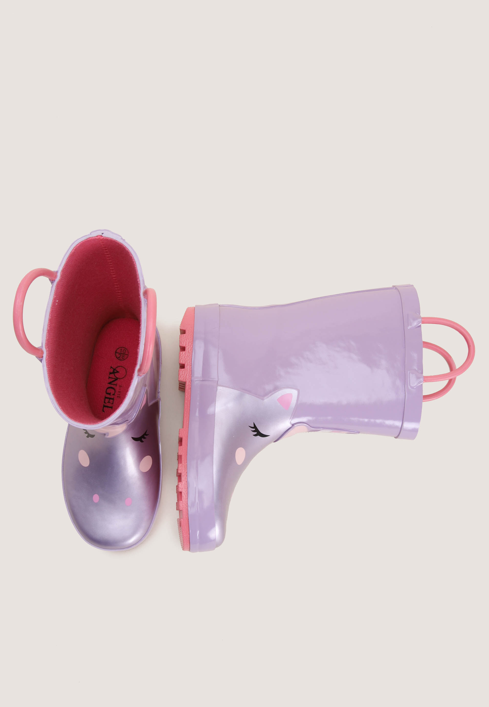 Younger Girls Lilac Unicorn Pull On Wellies