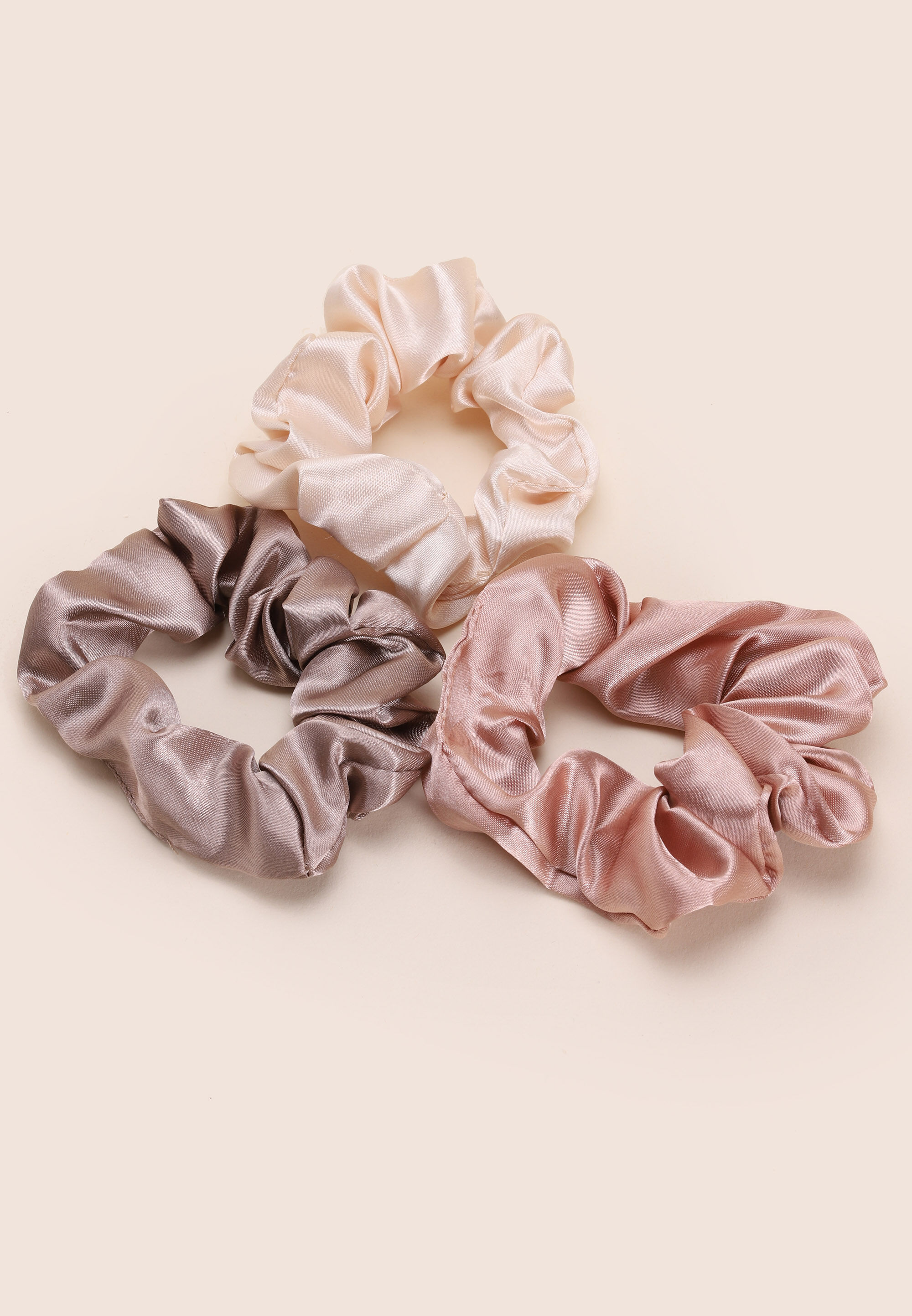 Womens 3pk Cream & Neutral Scrunchies