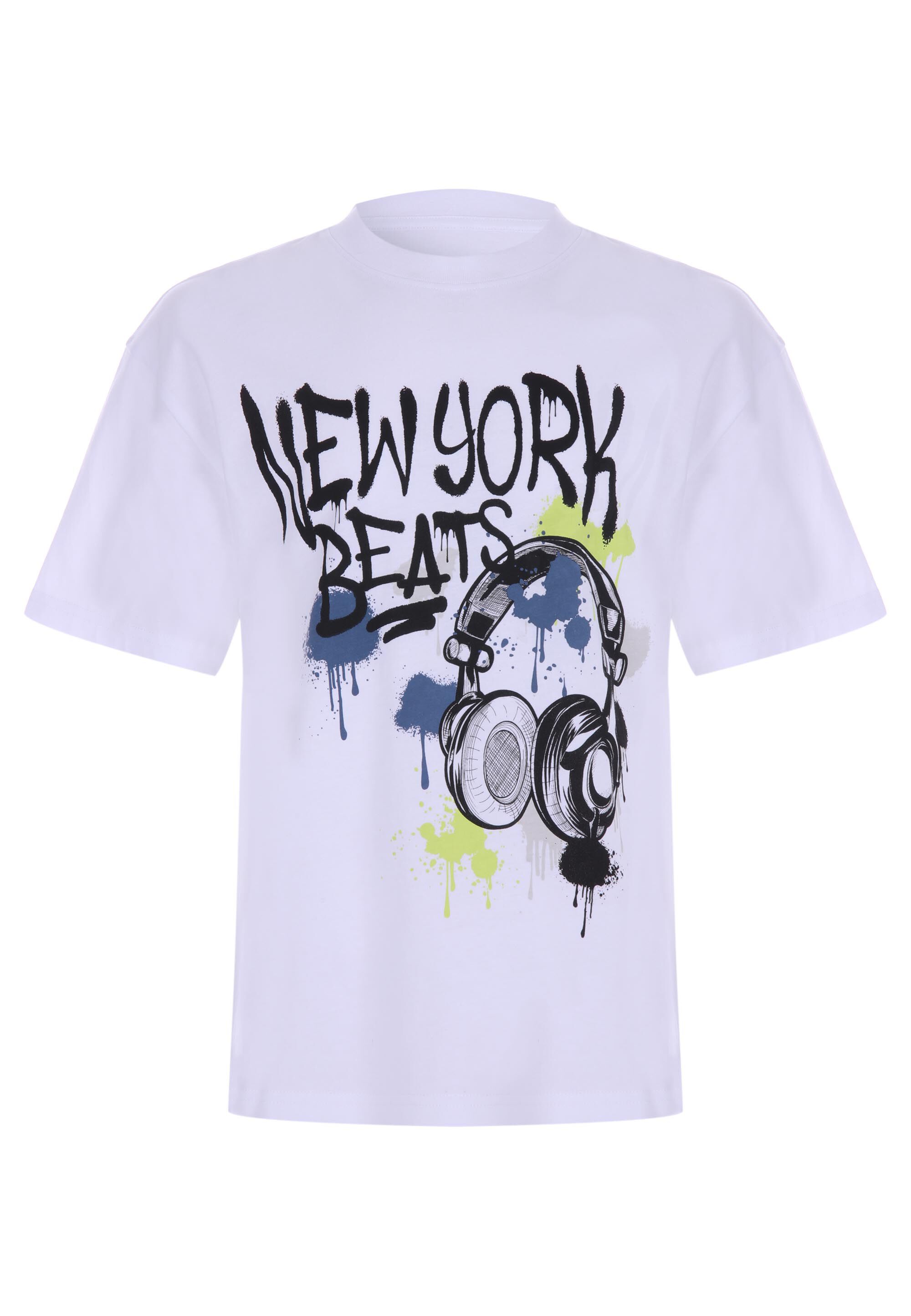 Older Boys White New York Beats Graphic Print T-Shirt