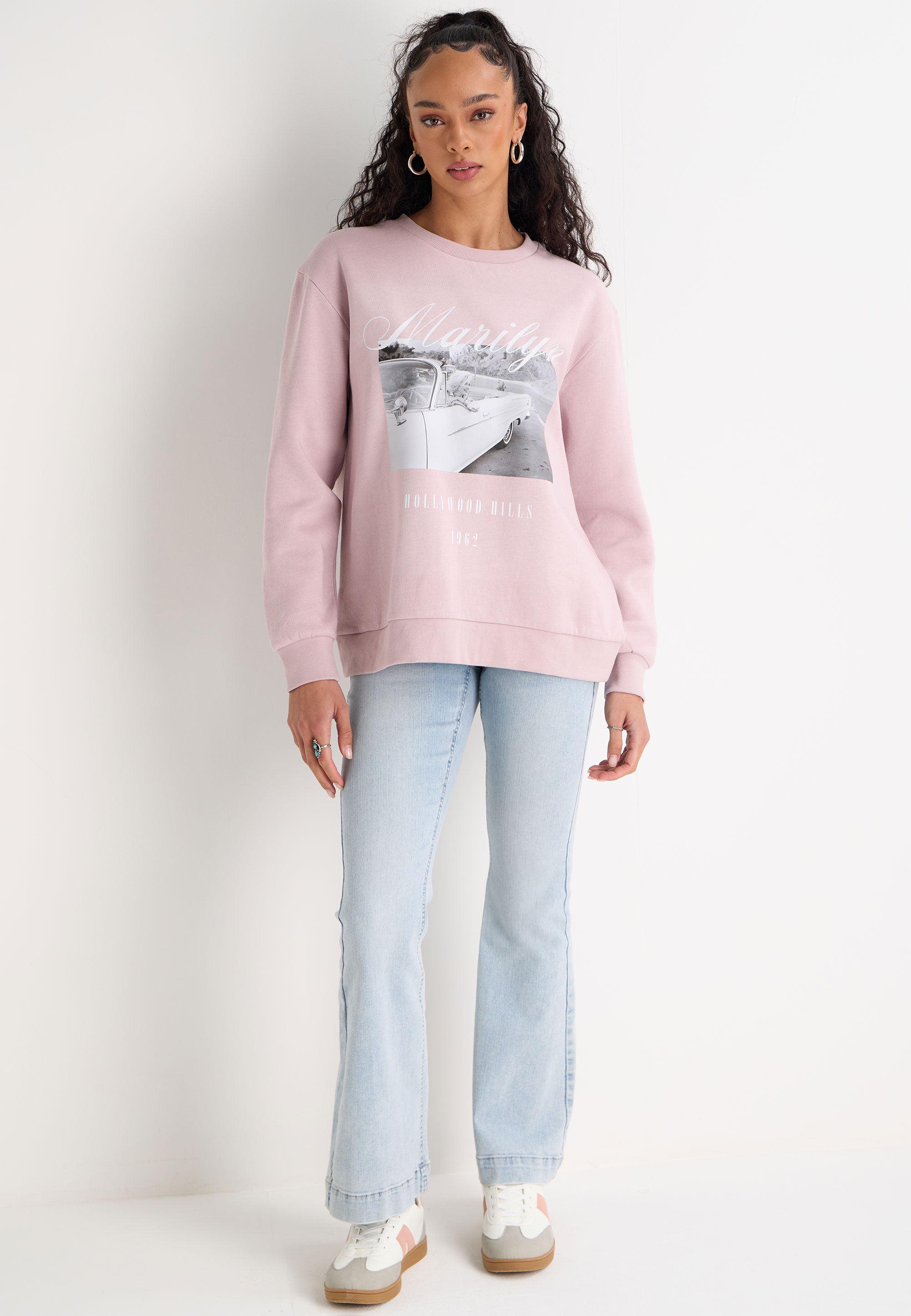 Womens Pink Marilyn Monroe Graphic Sweatshirt
