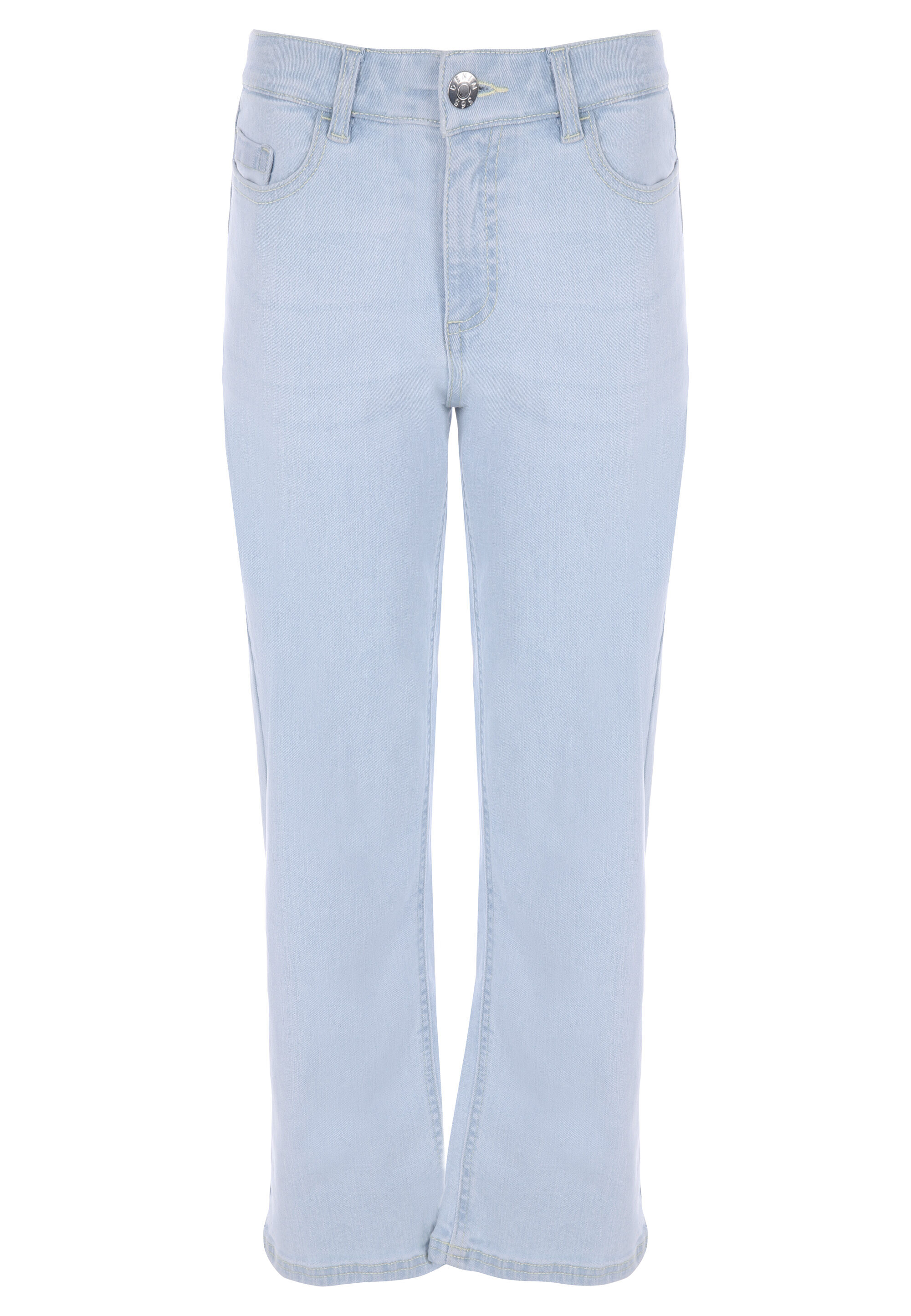 Older Girls Light Blue Straight Cut Jeans