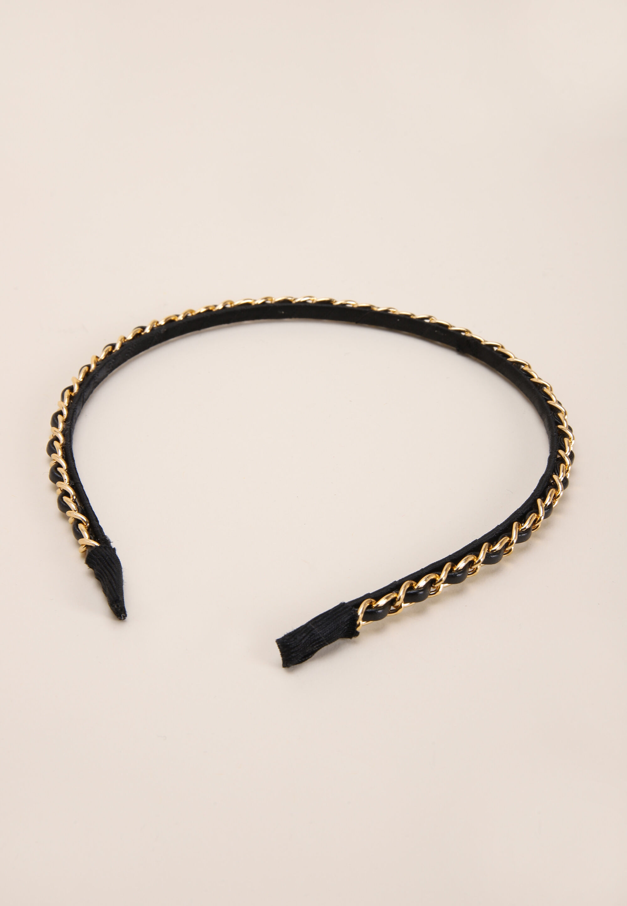 Womens Gold & Black Thread Chain Hair Band