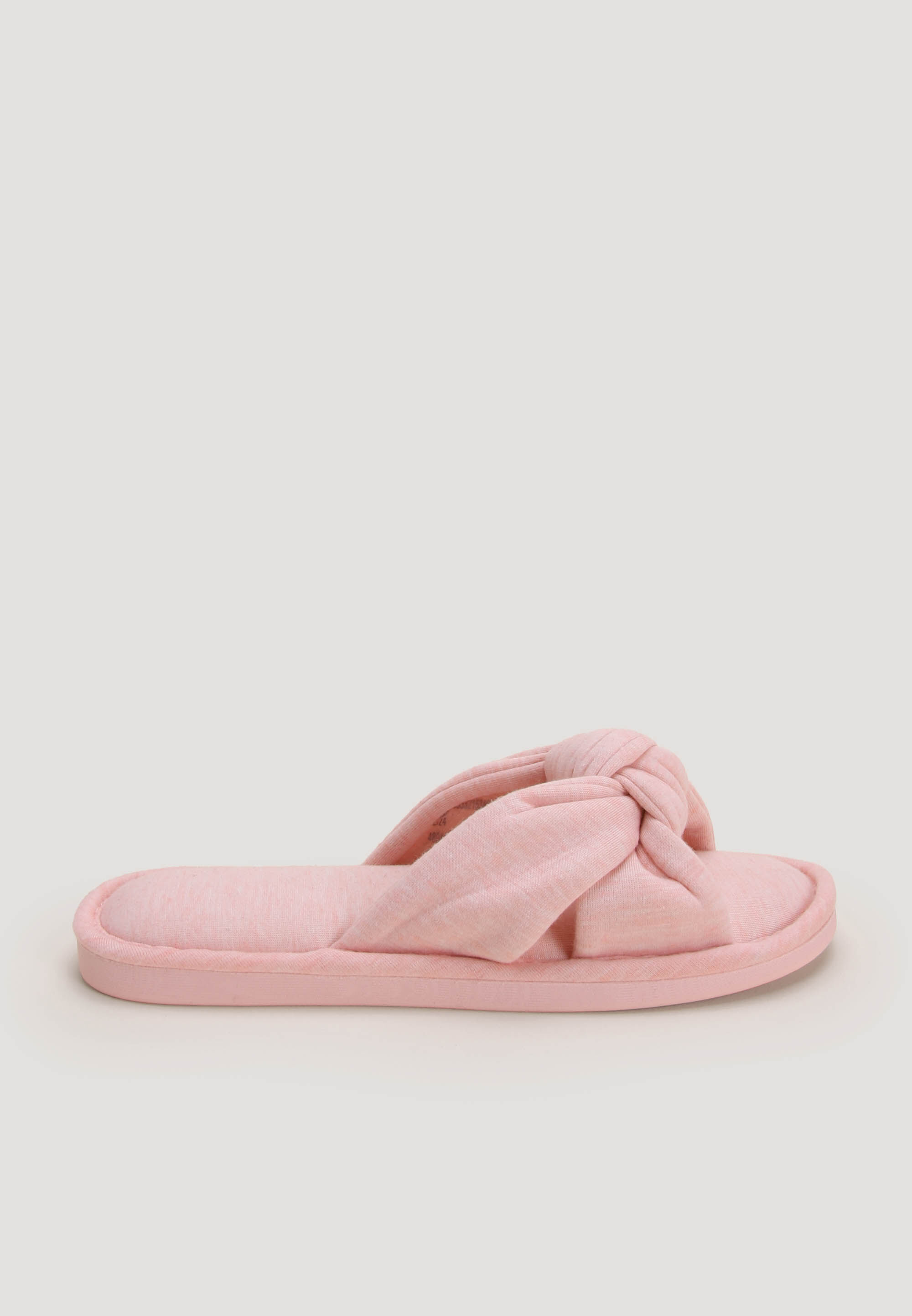 Womens Pink Marl Knotted Slider Slippers