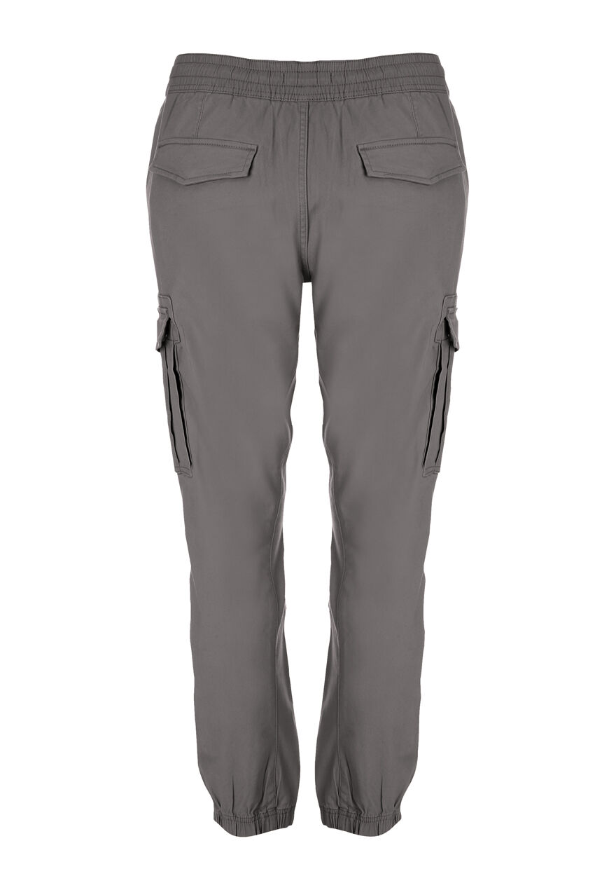 Mens Mid Grey Cargo Cuff Trousers