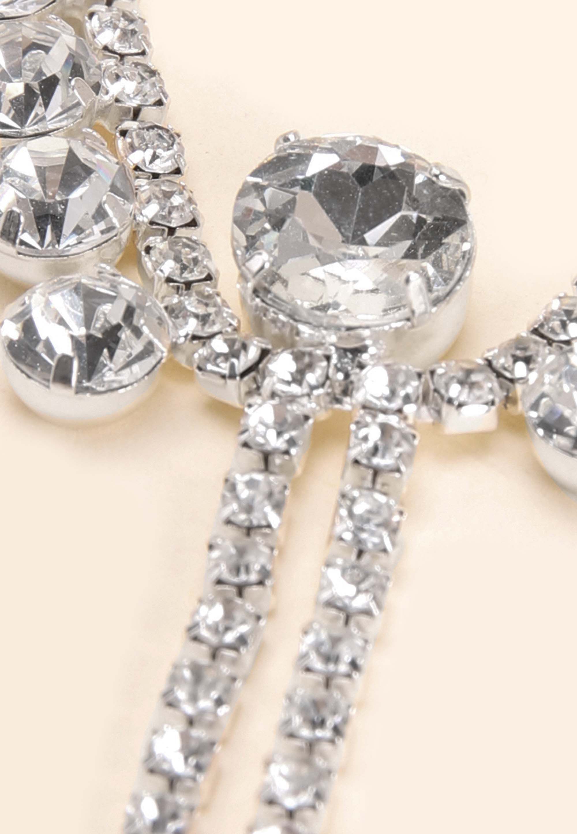 Womens Silver Party Deco Bling Necklace