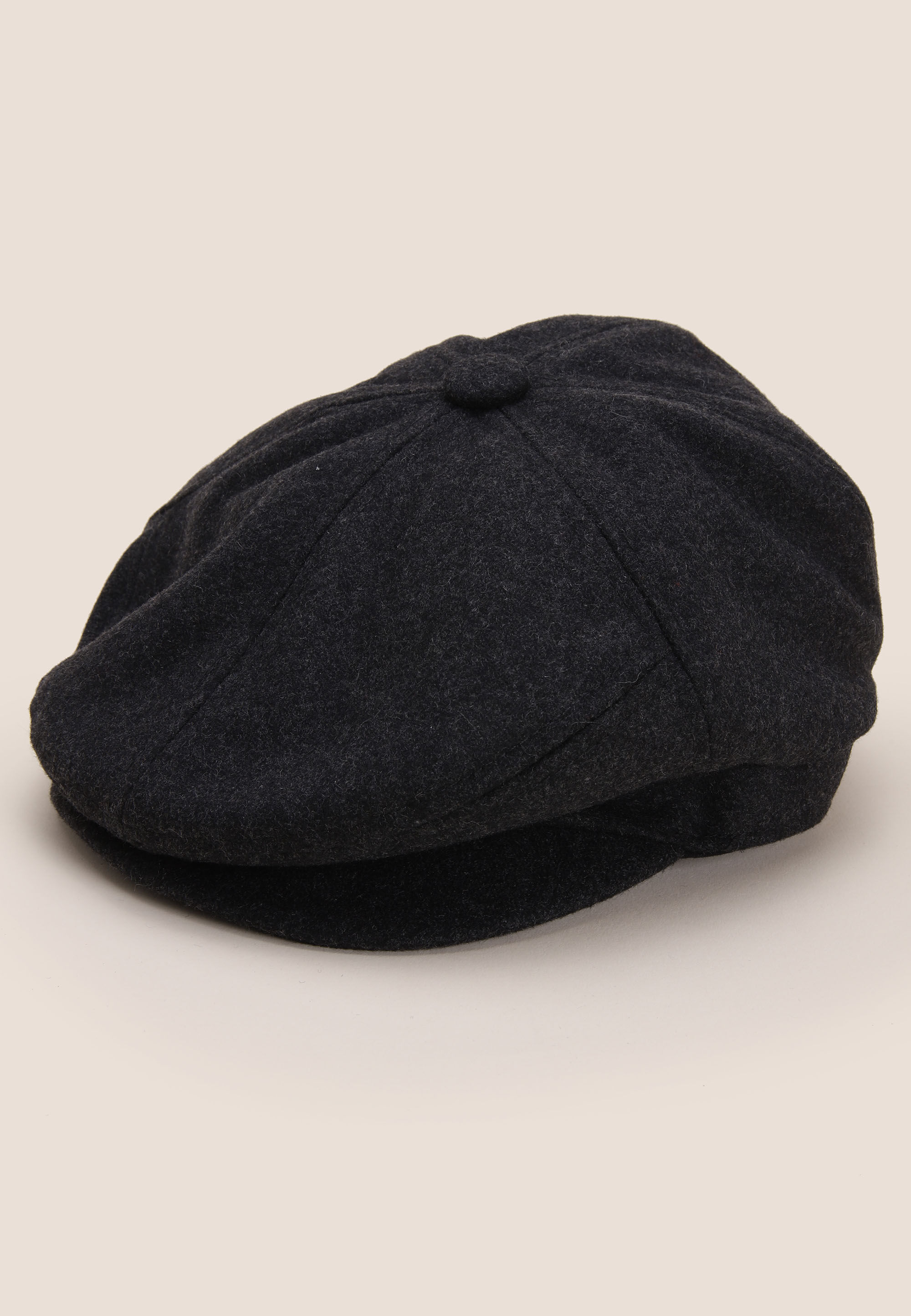 Mens Grey Plain Newsboy Flat Cap