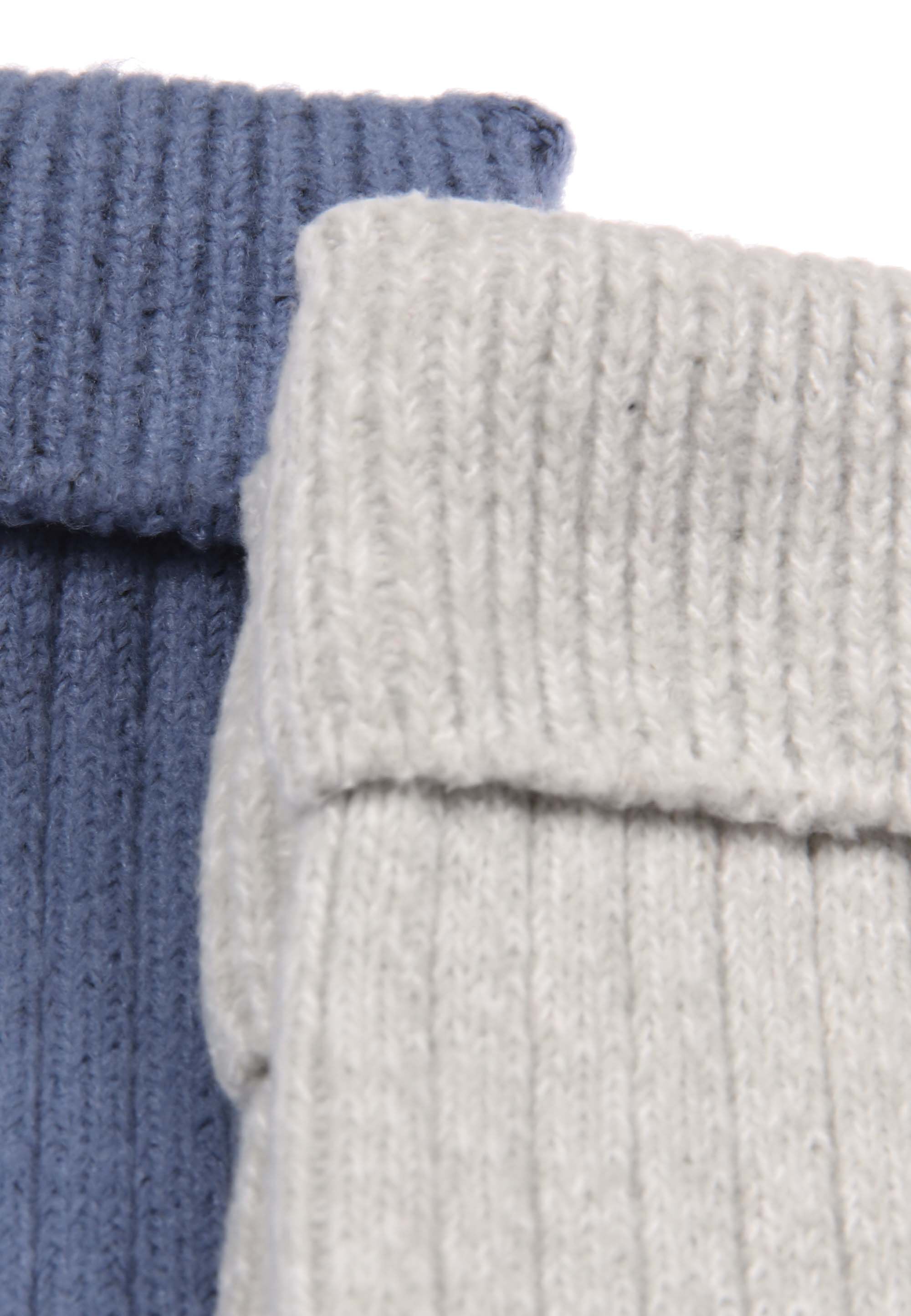 Womens 2pk Blue & Grey Soft Cosy Socks
