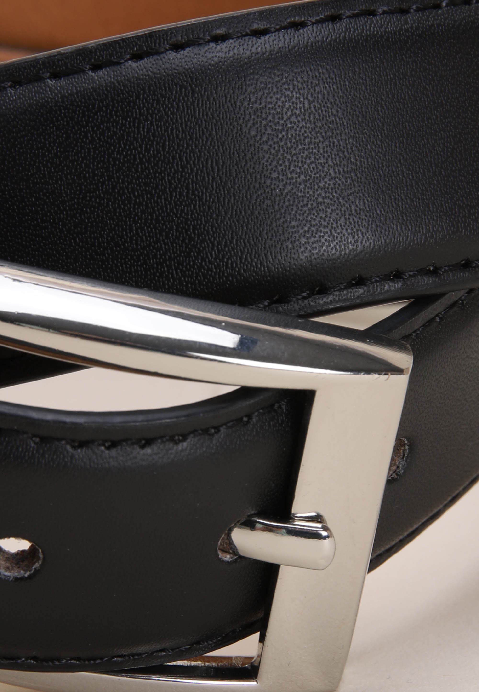 Mens Black Plain Formal Belt