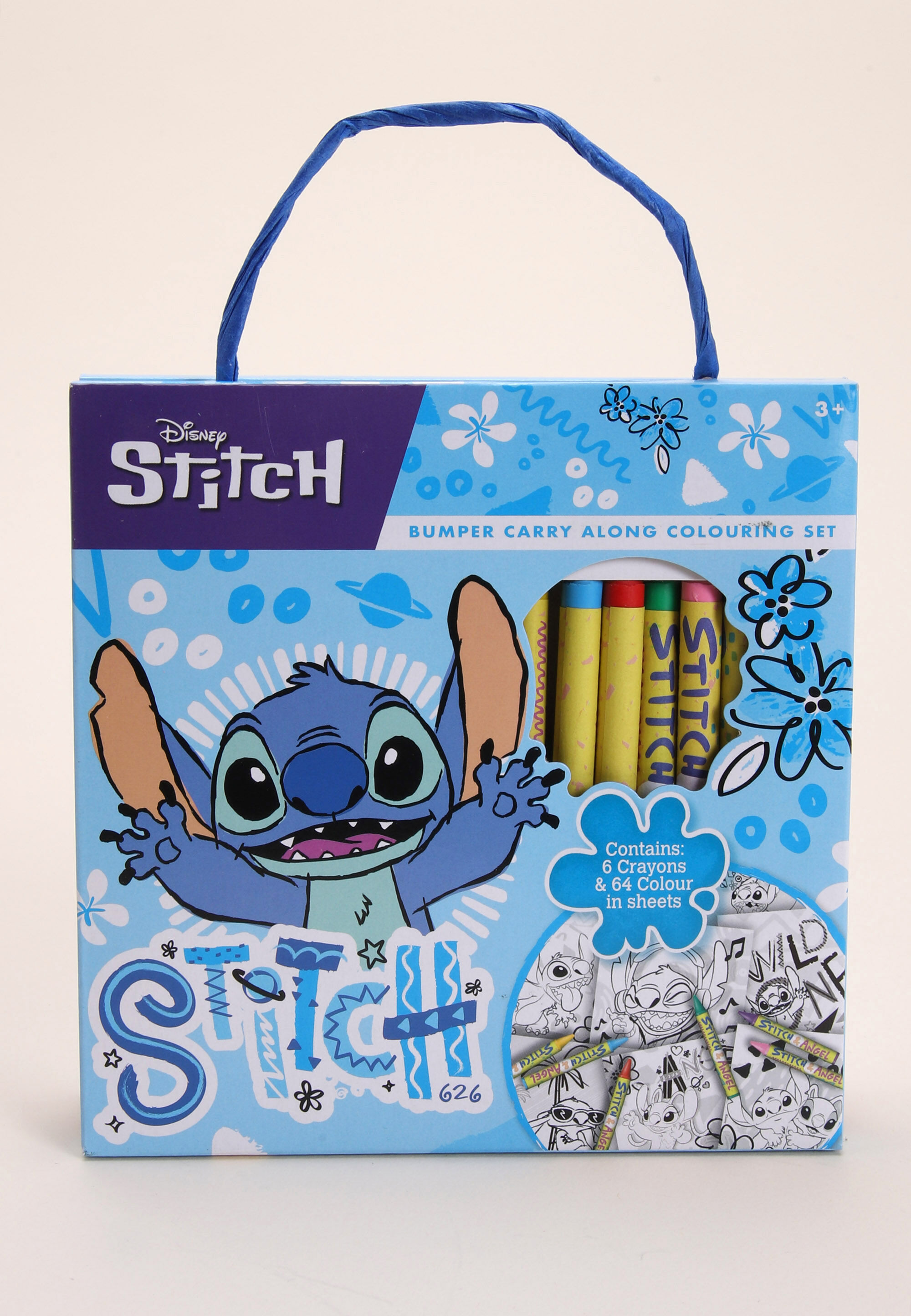 Kids Disney Stitch Bumper Carry Along Colouring Set