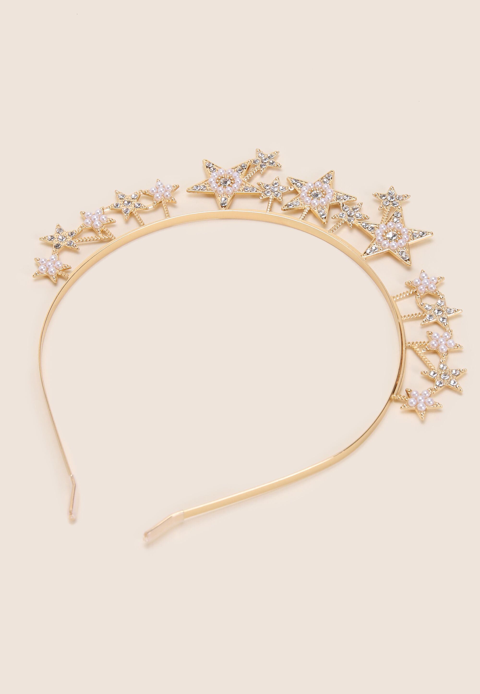 Womens Gold Star Tiara Headband