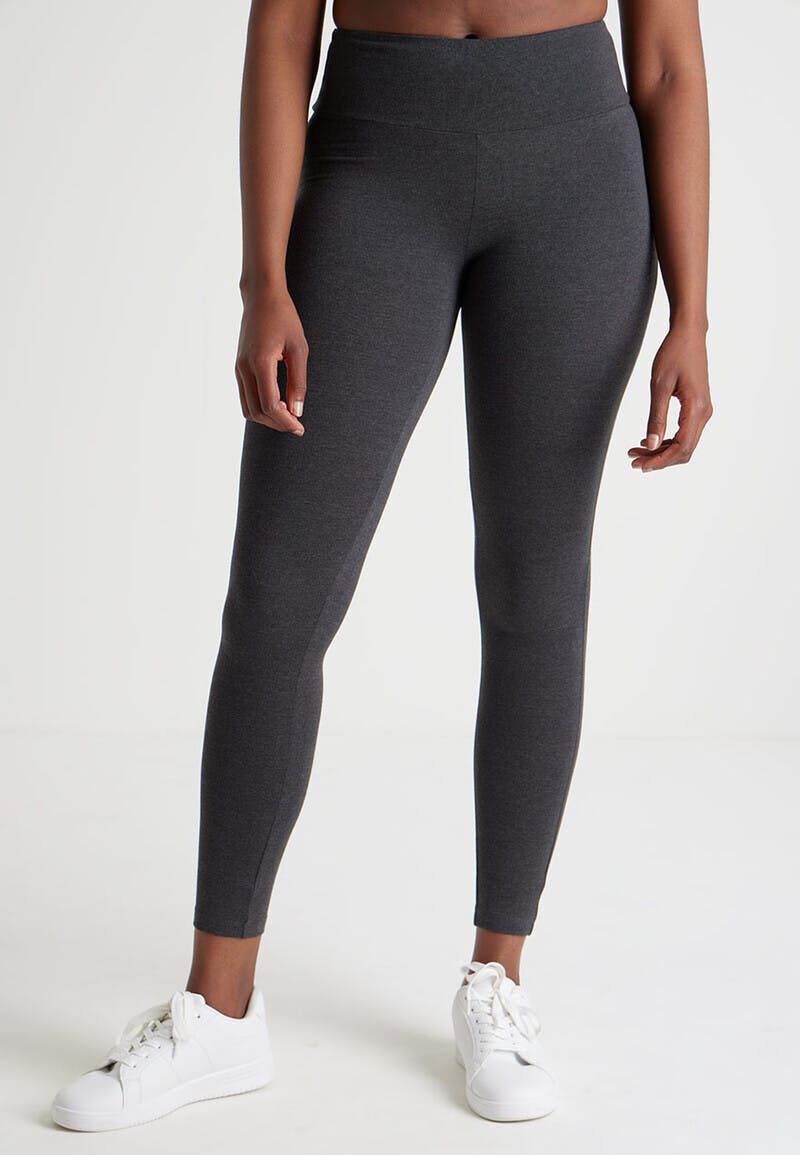 Womens Dark Grey Wide Waistband Leggings