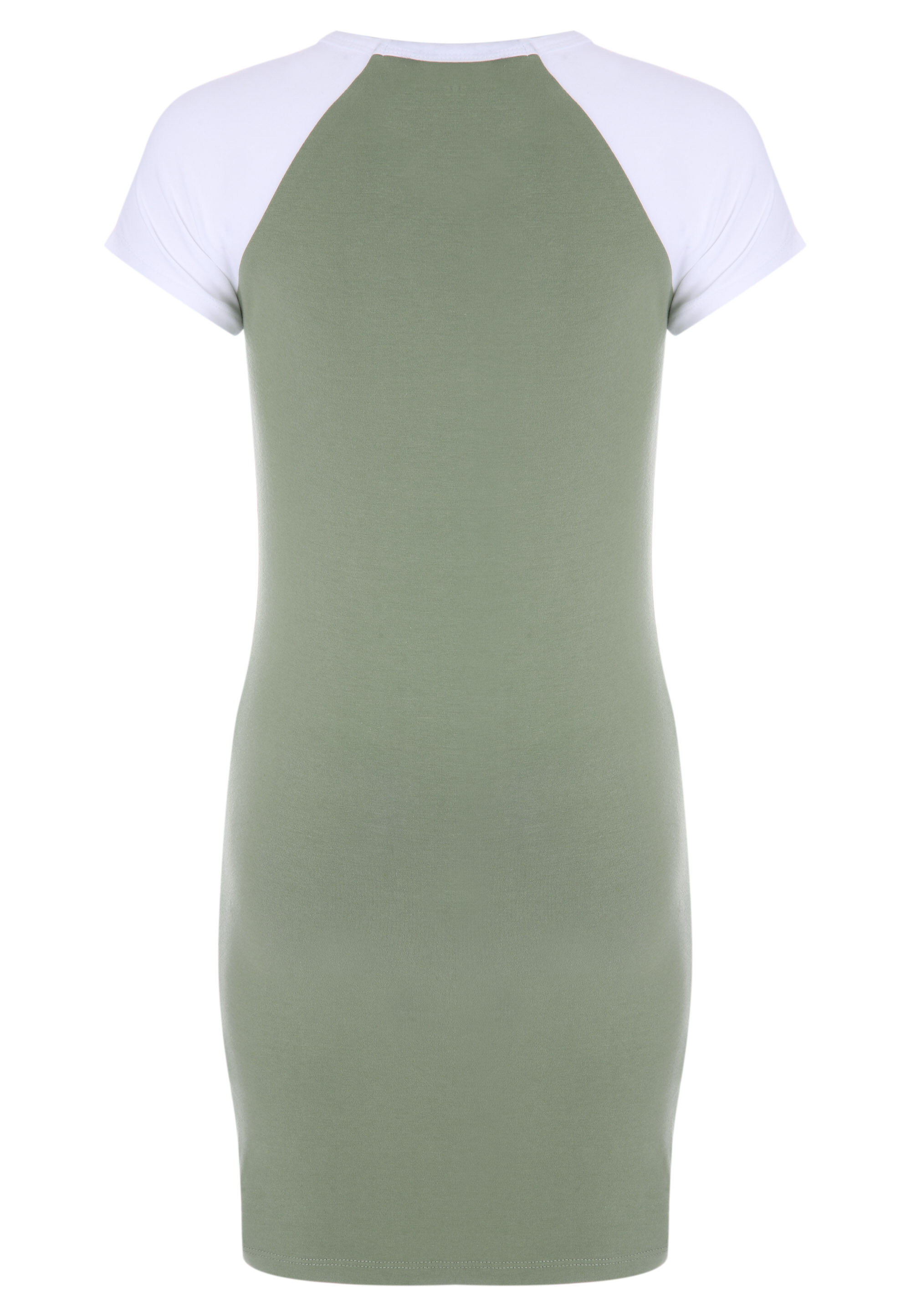 Older Girls Khaki & White Slogan T-shirt Dress
