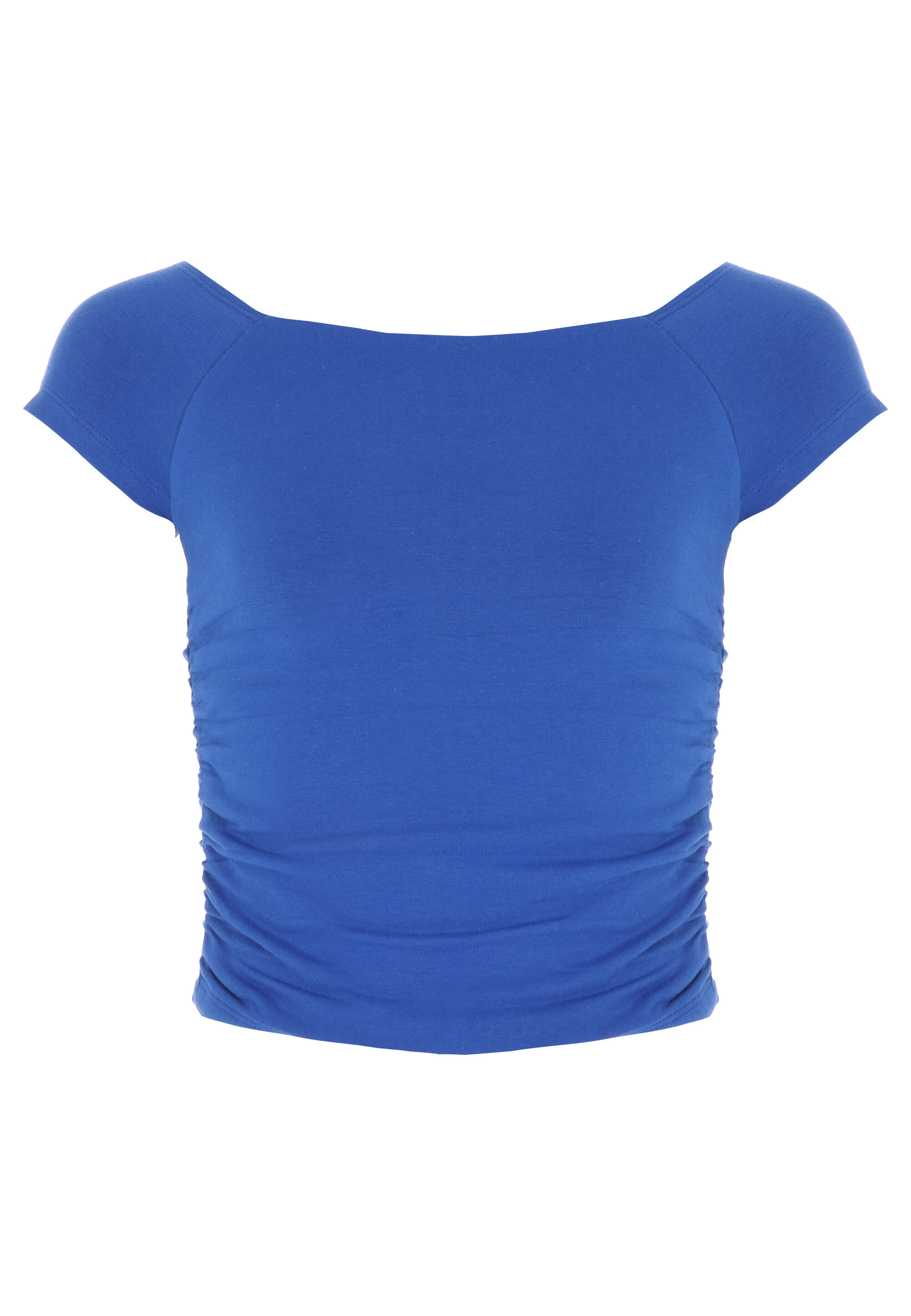 Older Girls Cobalt Wide Neck Ruche Top