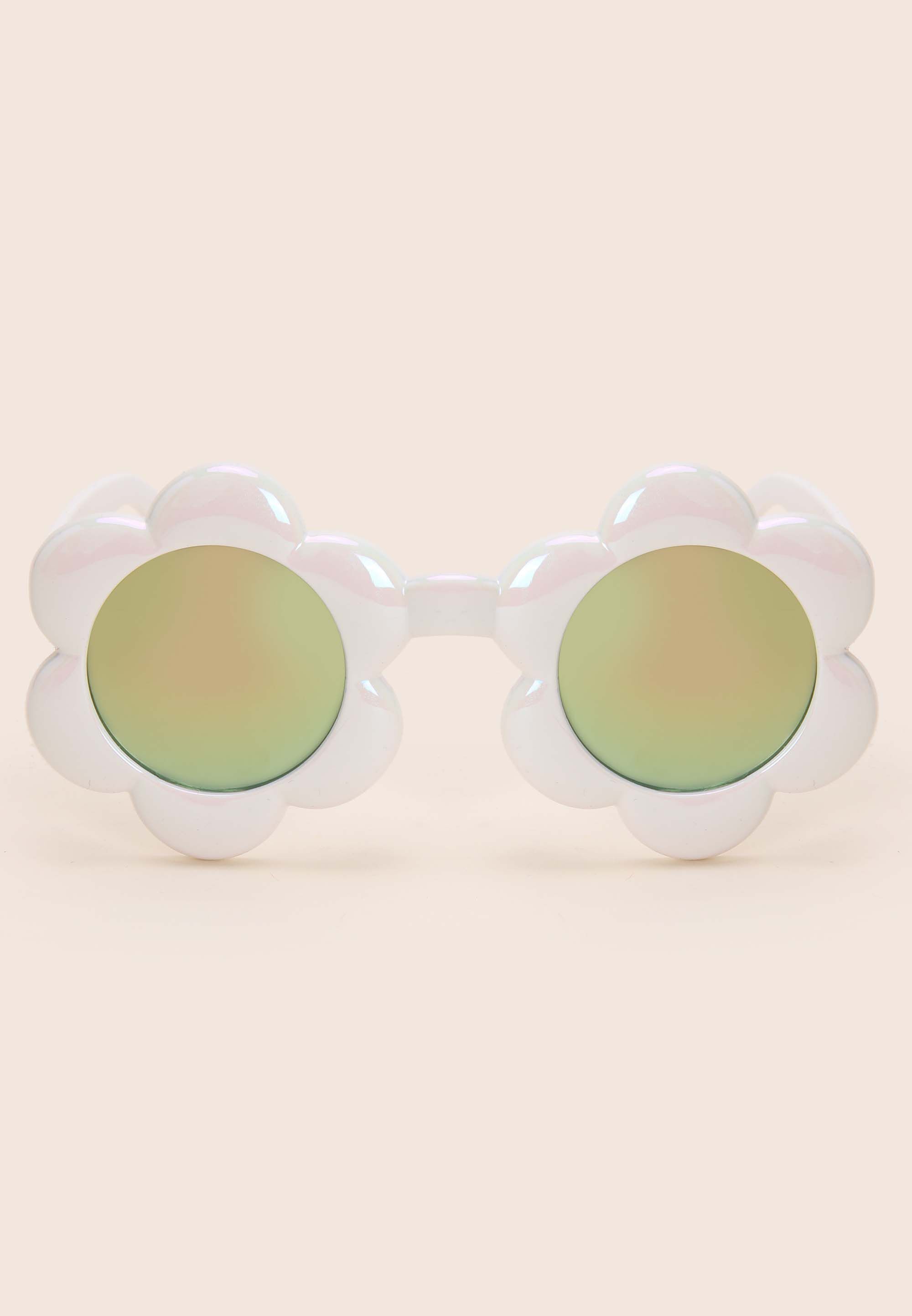 Girls White Flower Frame Sunglasses