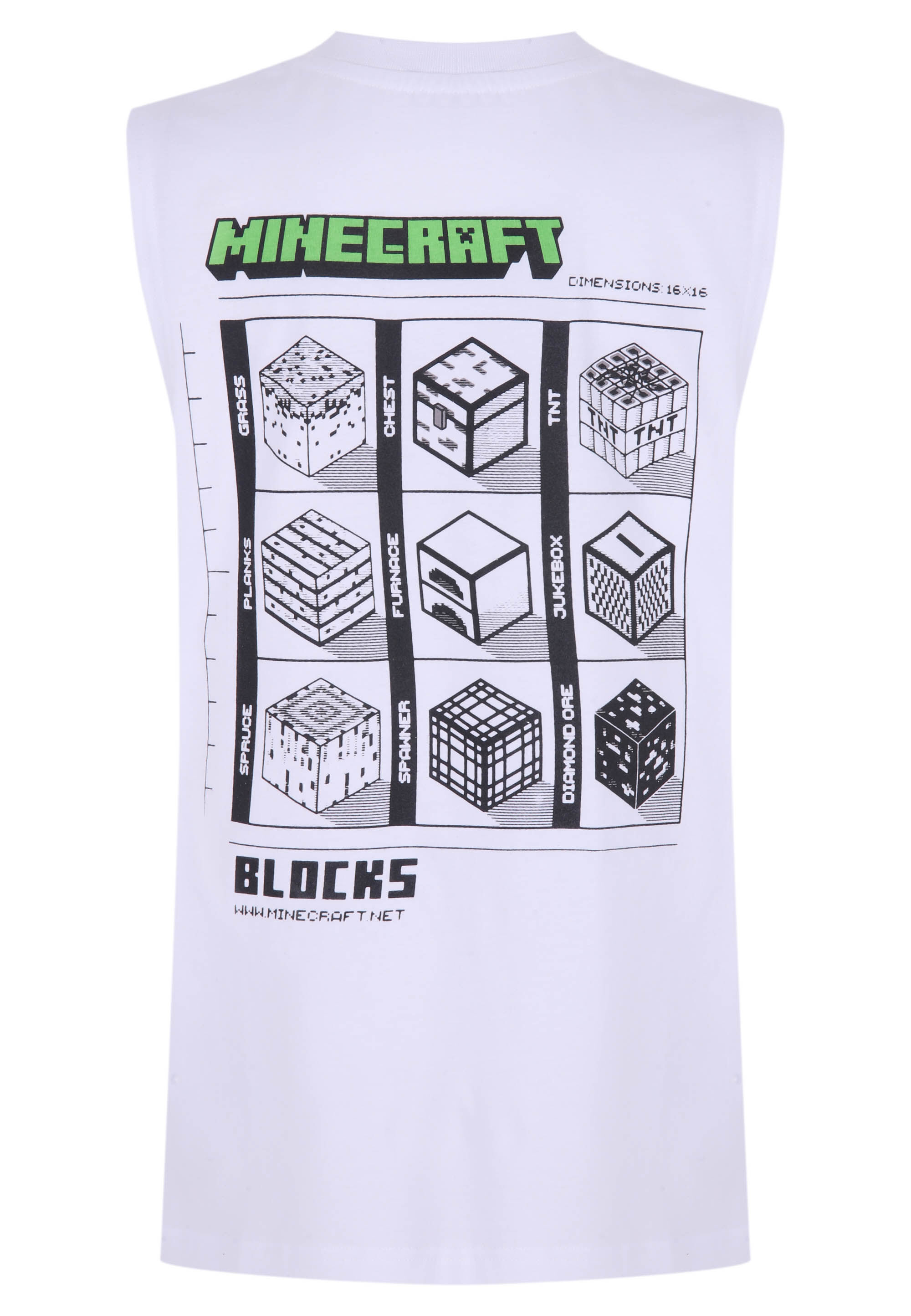 Older Boys White Minecraft Vest