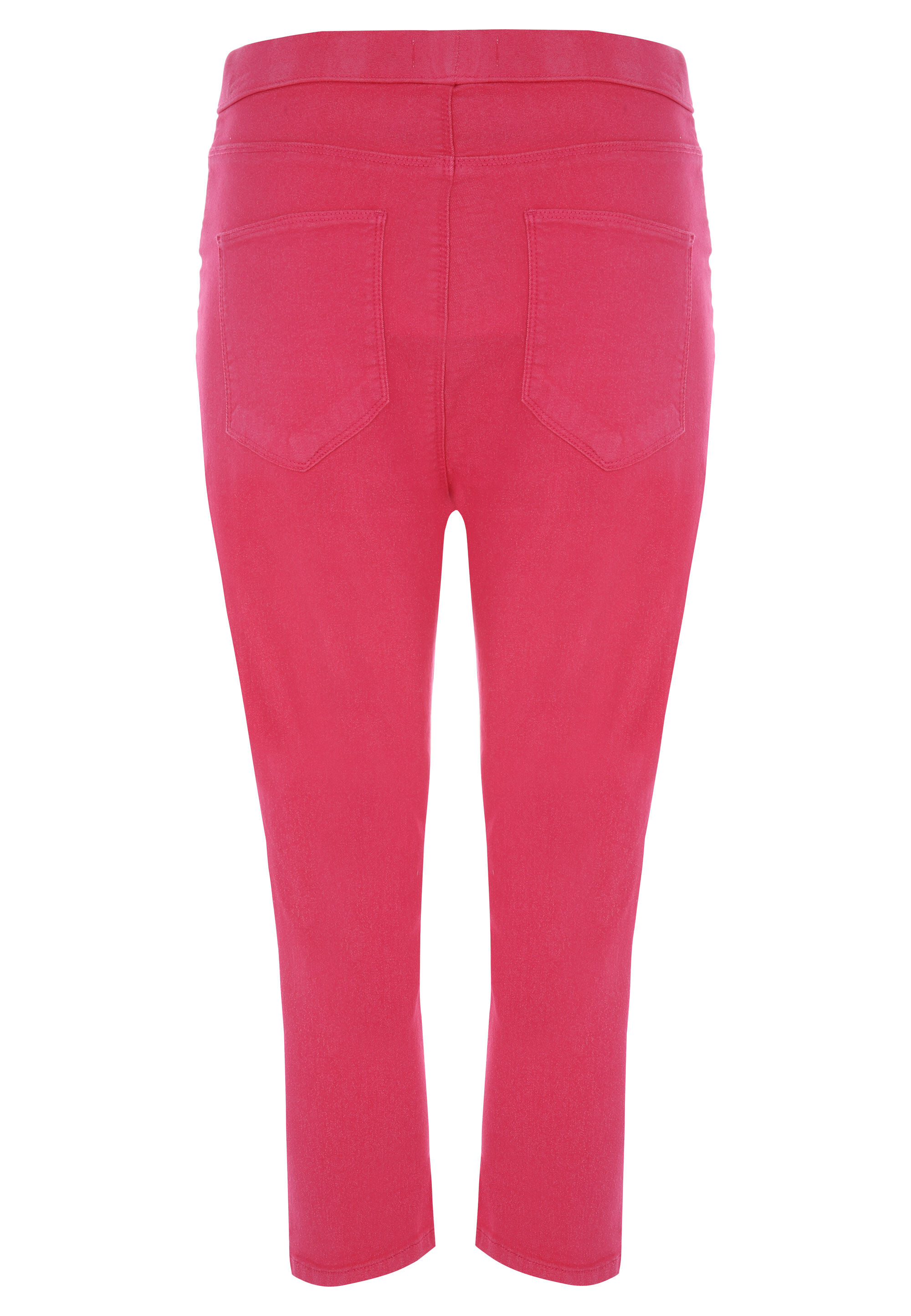 Womens Pink Plain Kate Cropped Jeggings