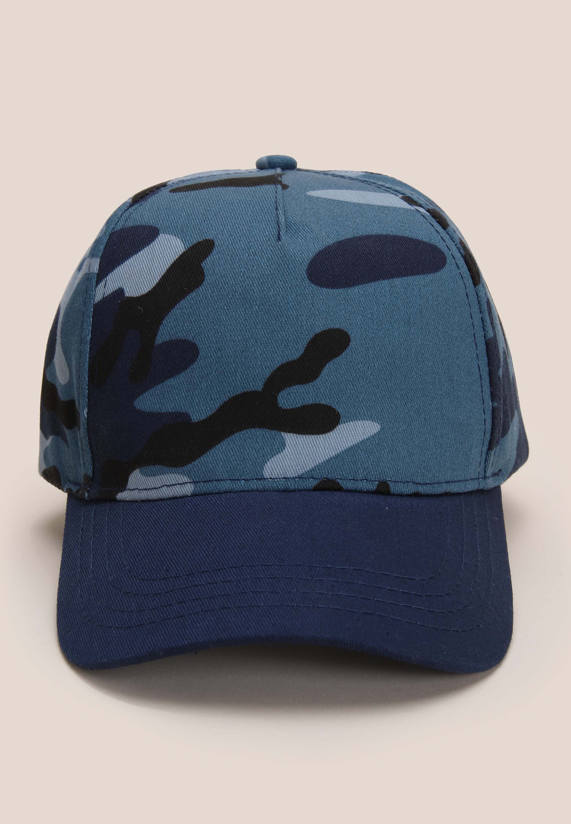 Older Boys Blue Camo Print Baseball Cap