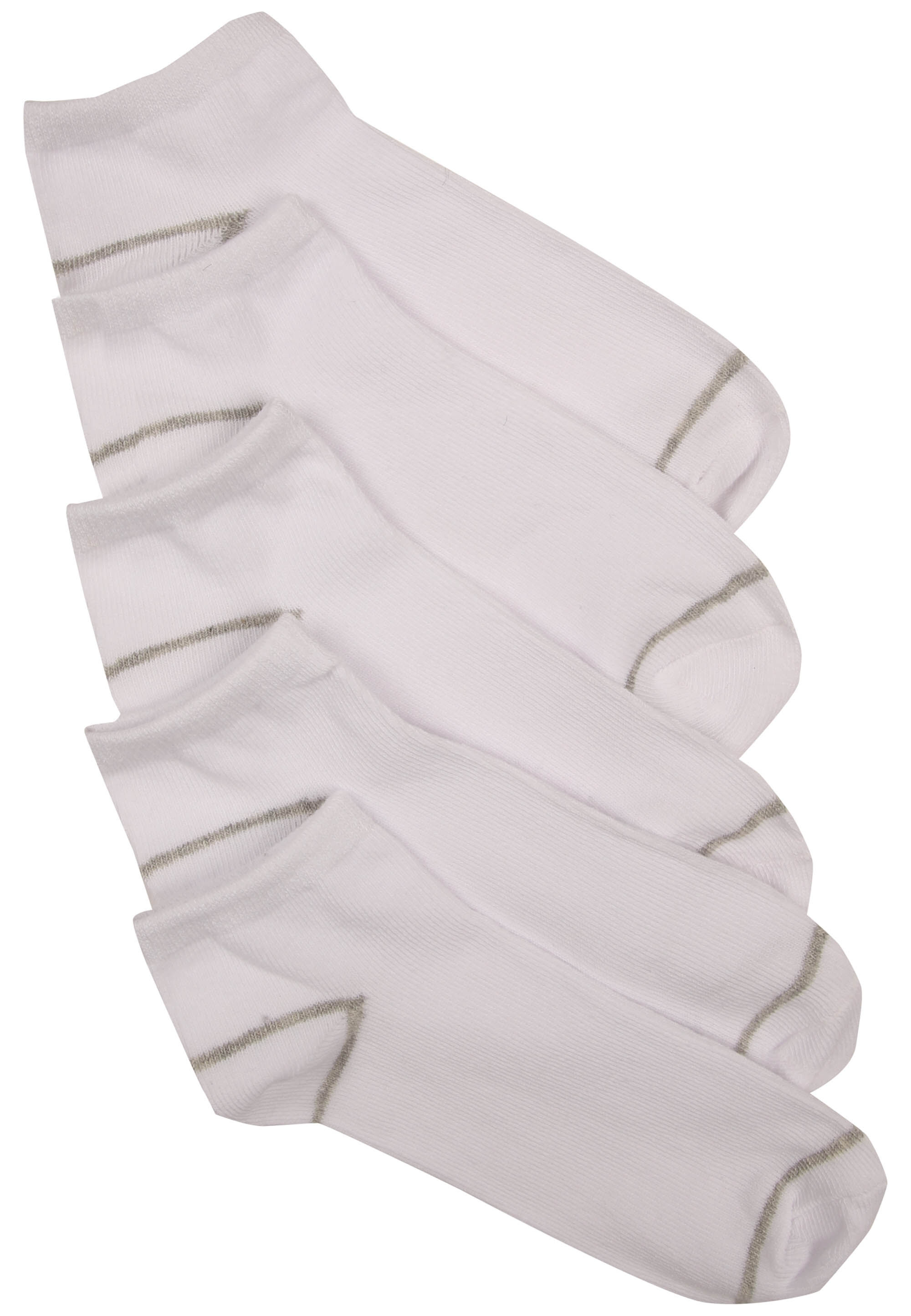 Boys 5pk White Stripe Ribbed Trainer Socks