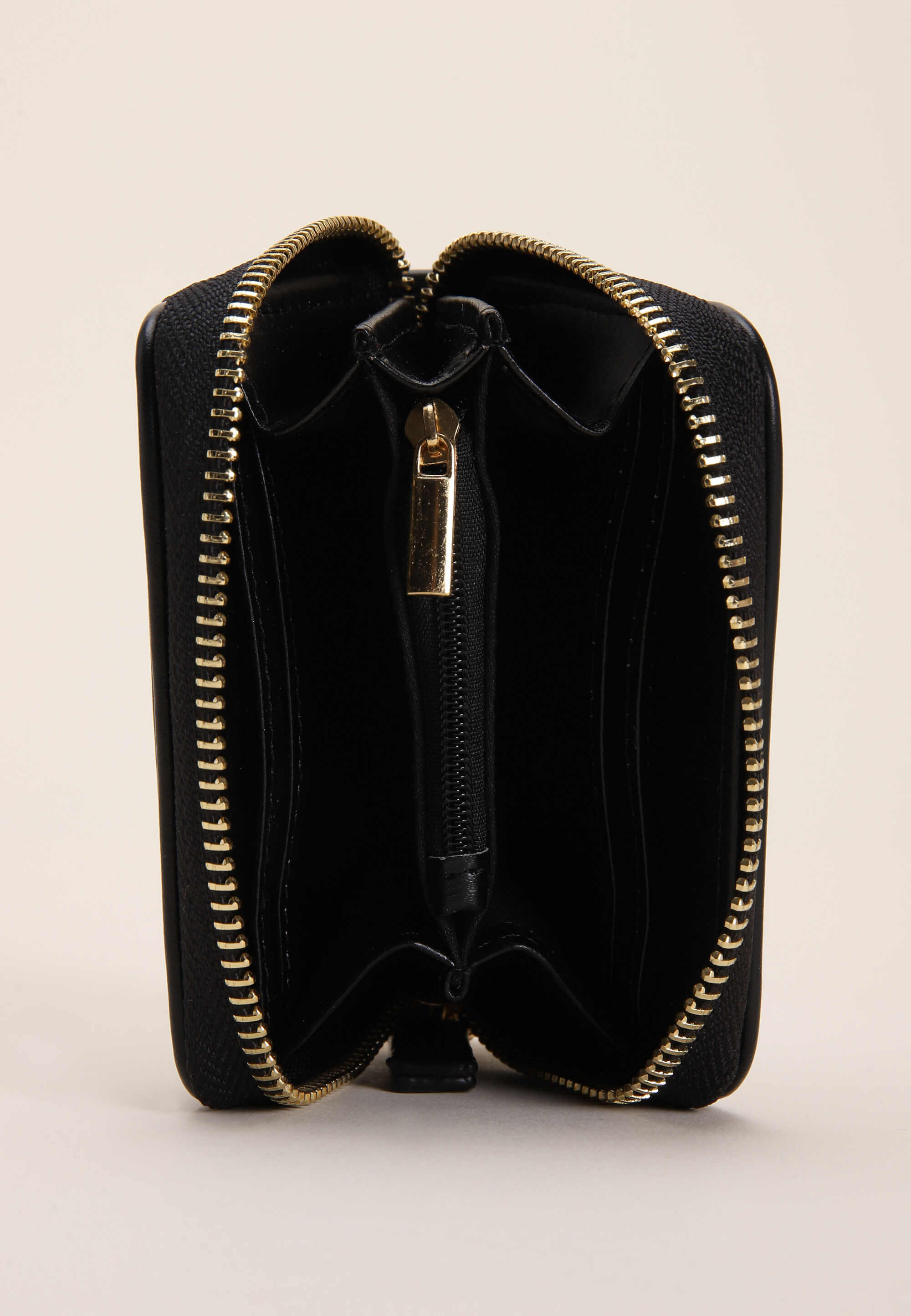 Womens Black Small Zipped Purse