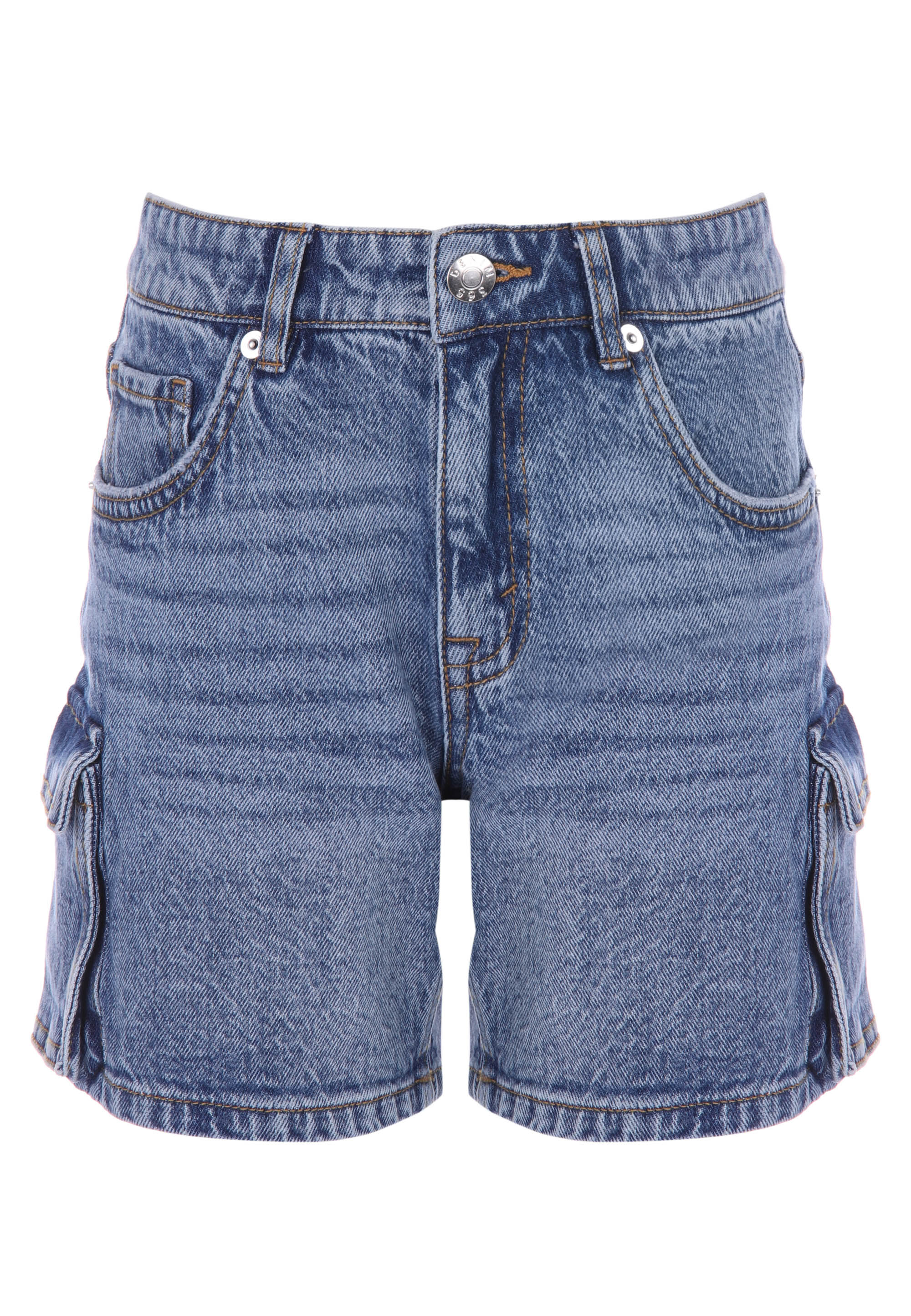 Older Girls Blue Denim Cargo Shorts